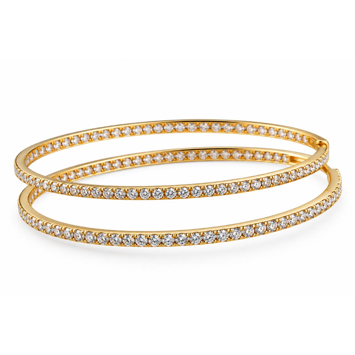 Memoire by Hearts on Fire 18k Gold Diamond Hoops Earrings