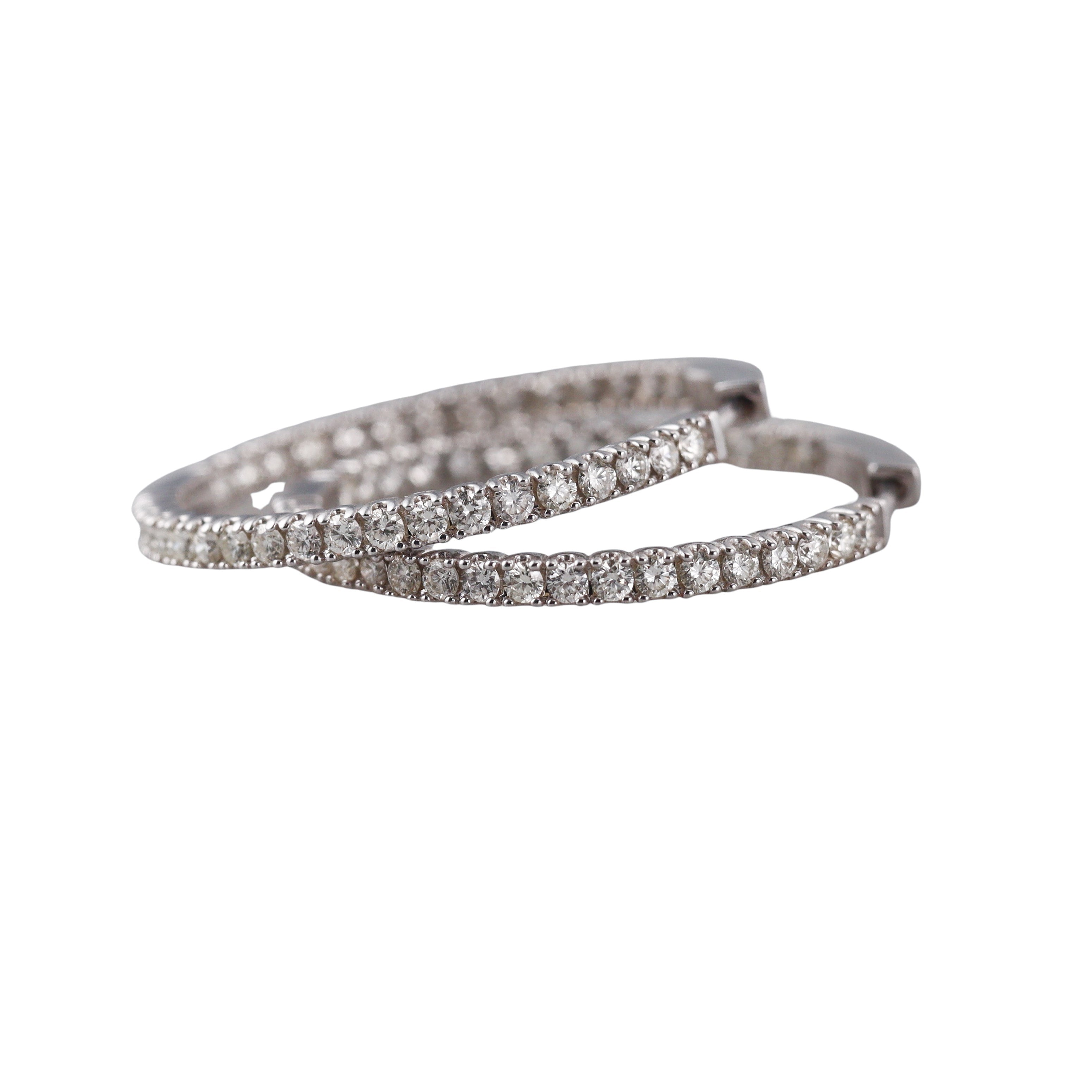 Diamond Gold Hoop Earrings