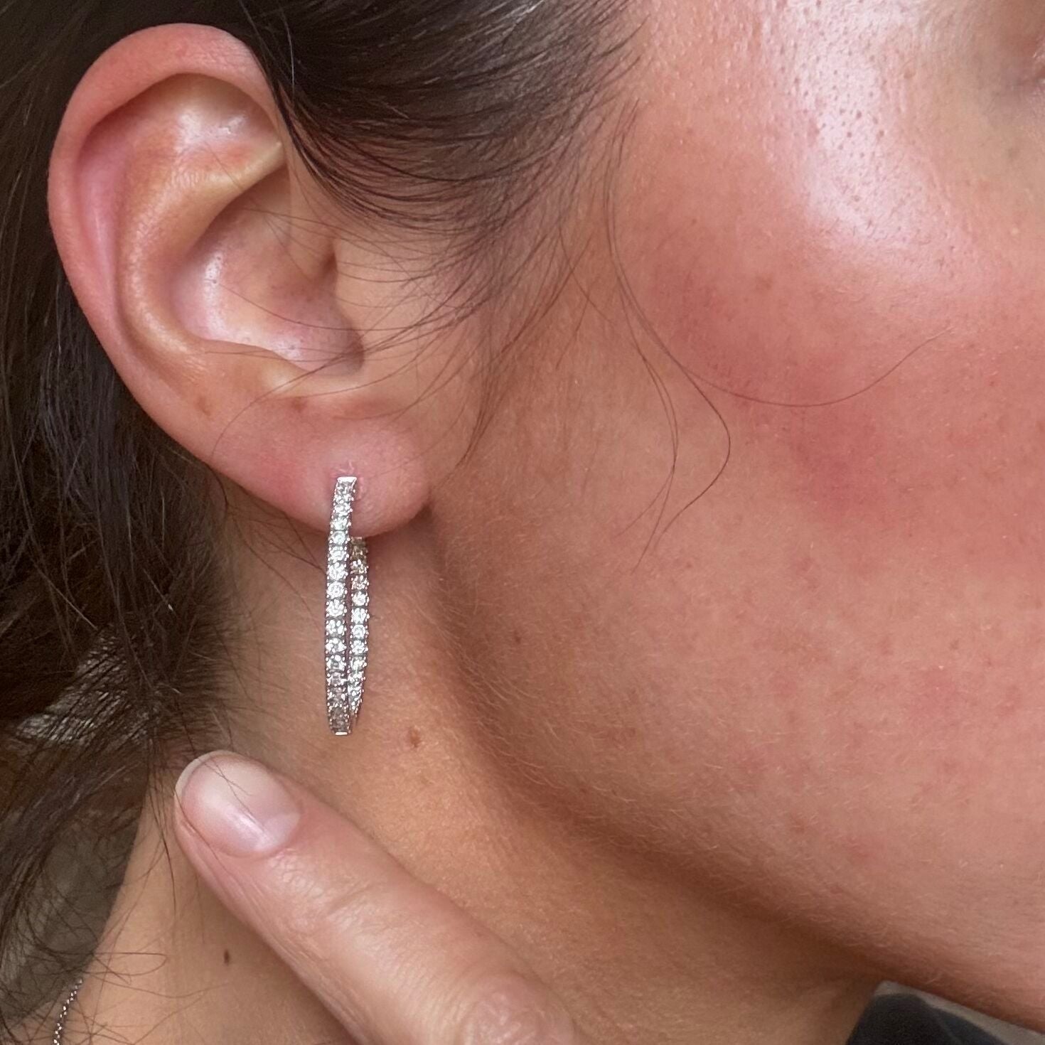 Diamond Gold Hoop Earrings