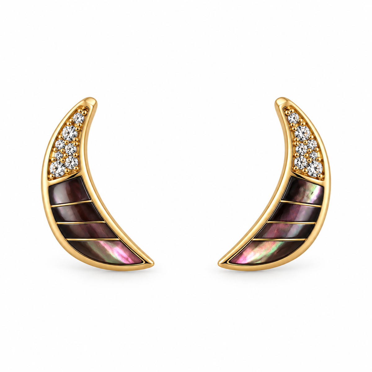 Kabana 14K Yellow Gold Mother of Pearl Diamond Earrings