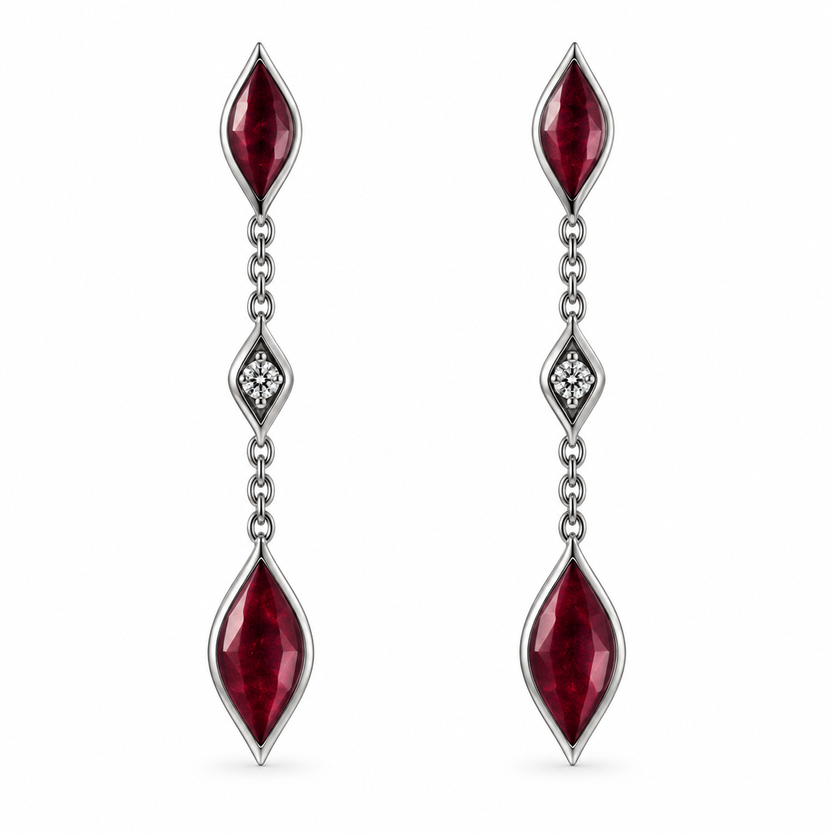 Kabana 14K White Gold Purple Spiny Oyster Diamond Drop Earrings