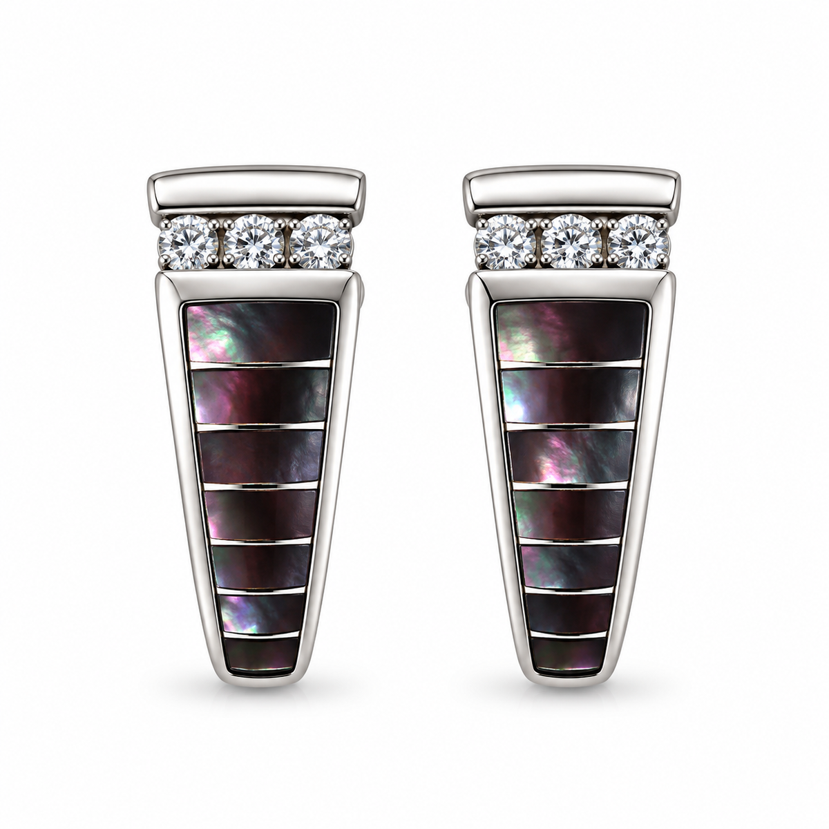 Kabana 14K White Gold Mother of Pearl Diamond Earrings