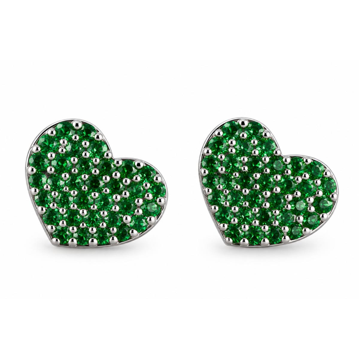 18k Gold Roberto Coin Demantoid Heart Garnet Earrings