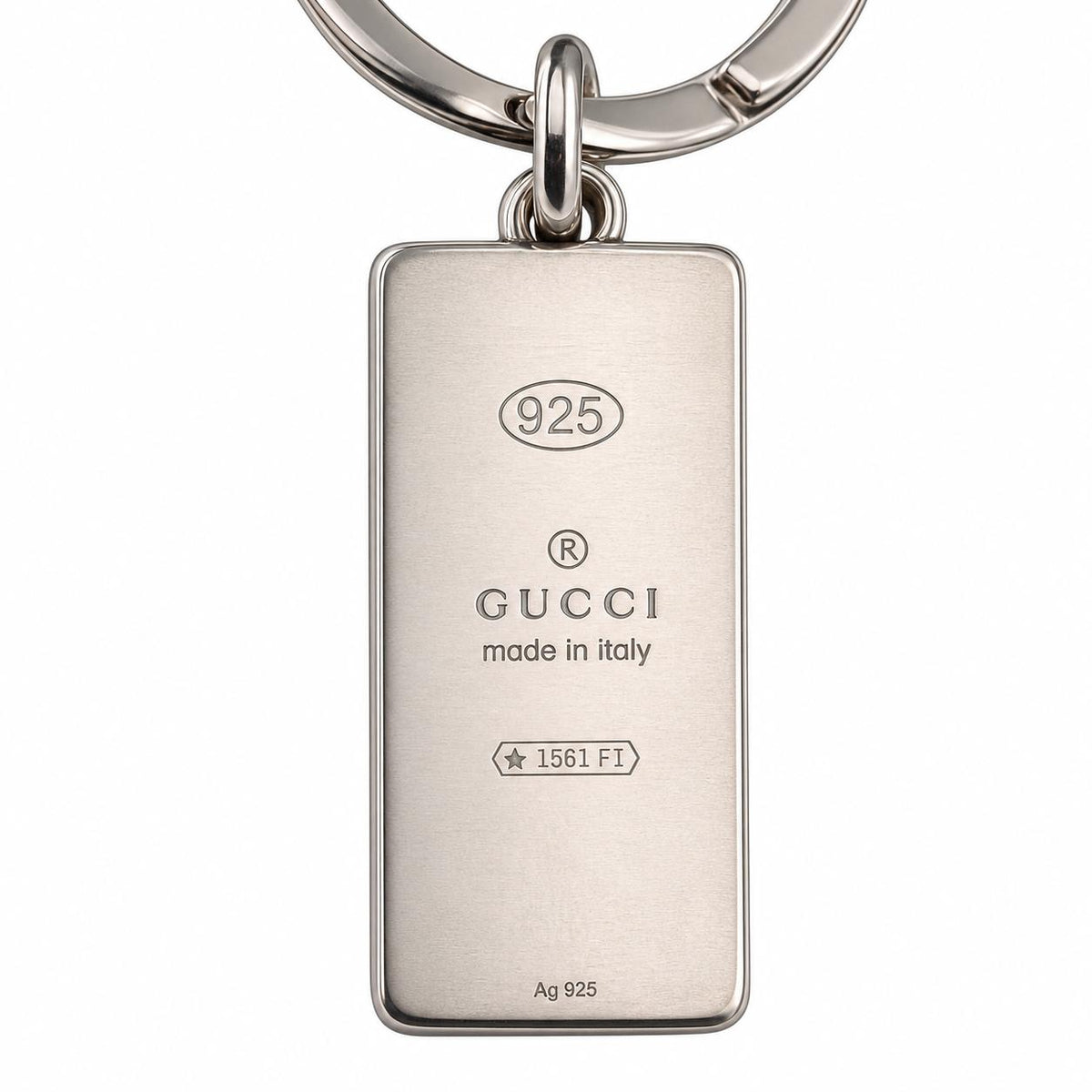 Gucci Trademark Sterling Silver Key Ring