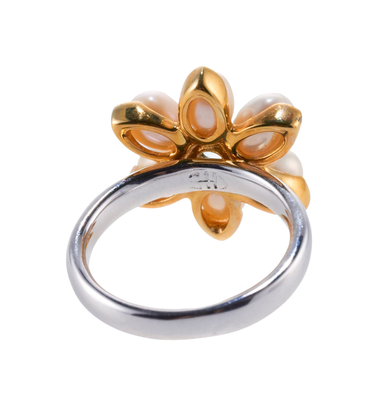 Mimi Milano Gold Pearl Quartz Flower Ring