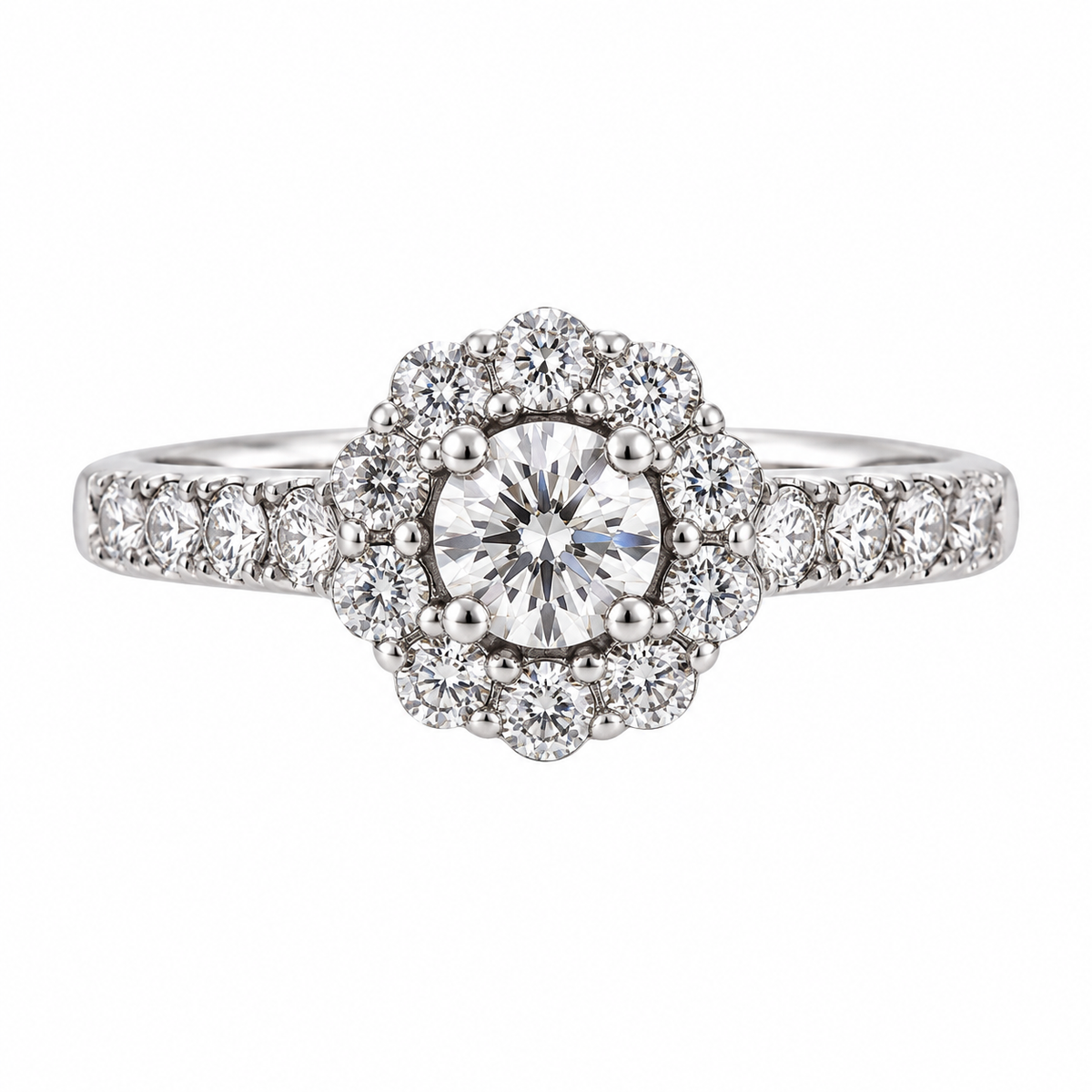 IGI Certified Marchesa 18k Gold Diamond Engagement Ring