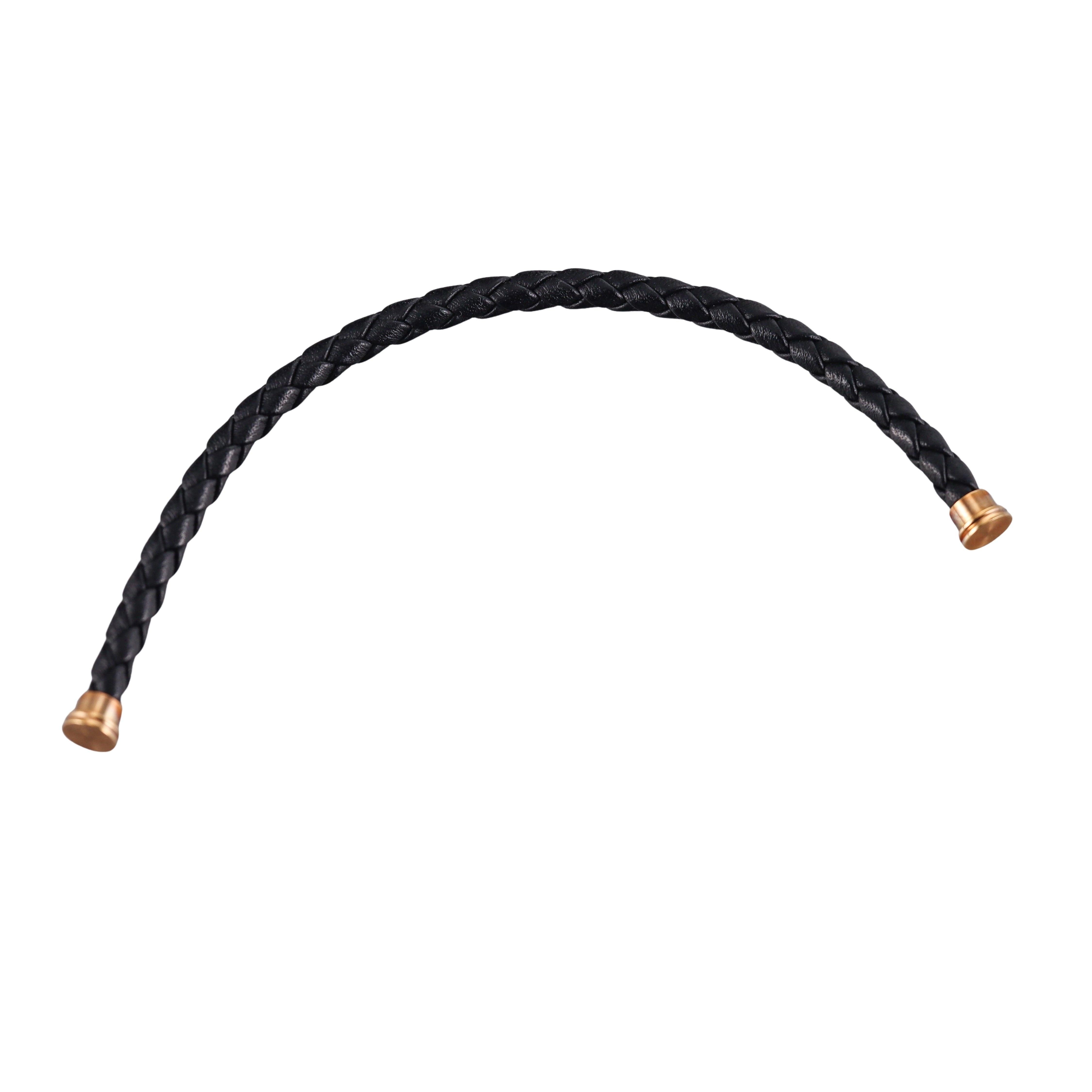 Fred Force 10 Bracelet Black Leather Cable Large QA-1739
