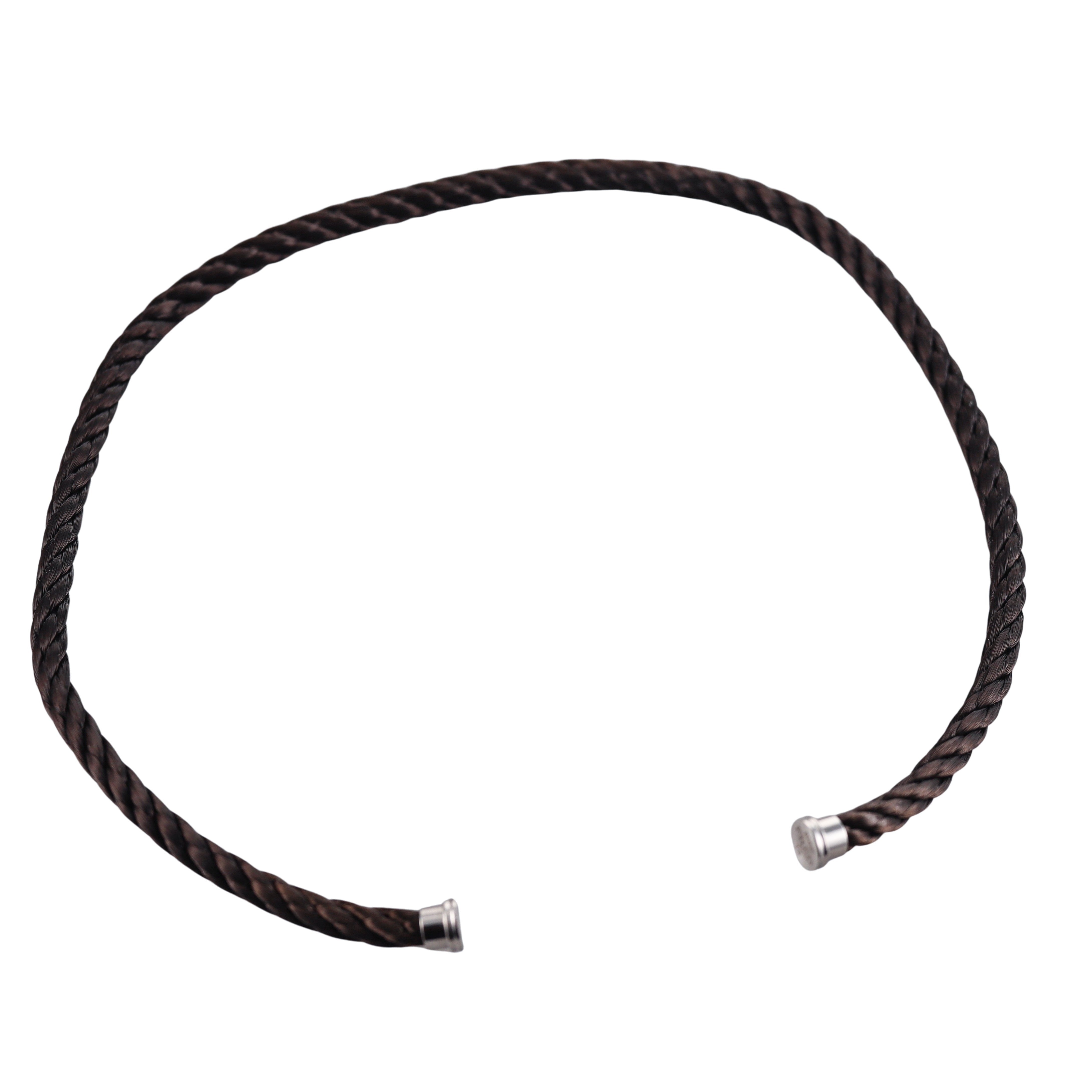 Fred Force 10 Bracelet Dark Brown Double Cable Large QA-172000