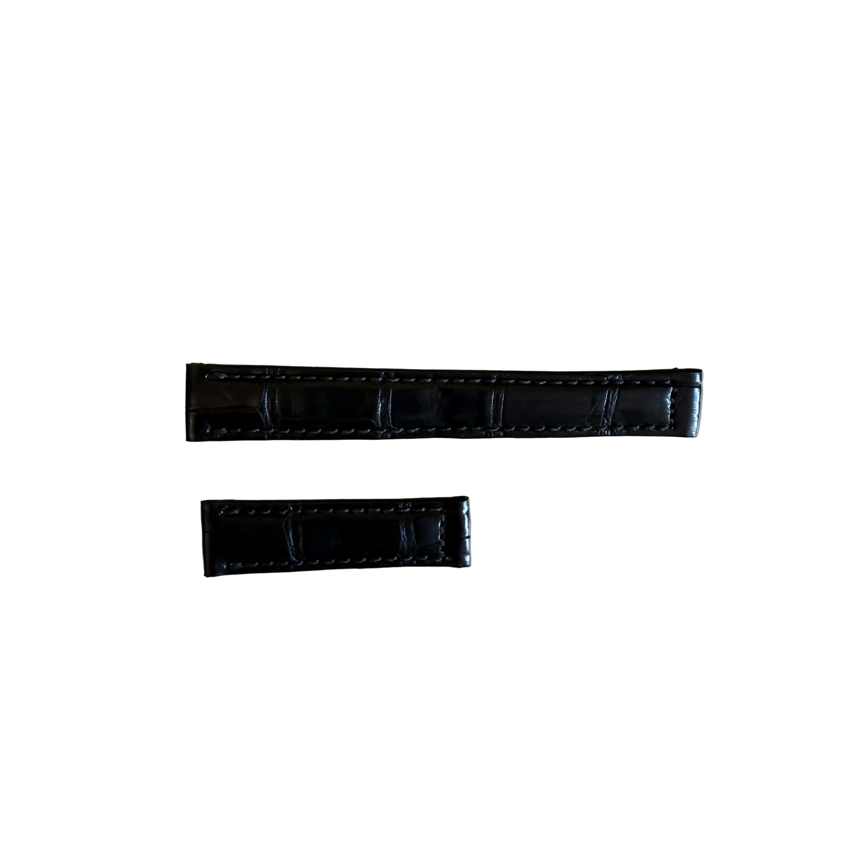 Genuine Alligator Black Watch Strap Band 14mm Padded & Stitched