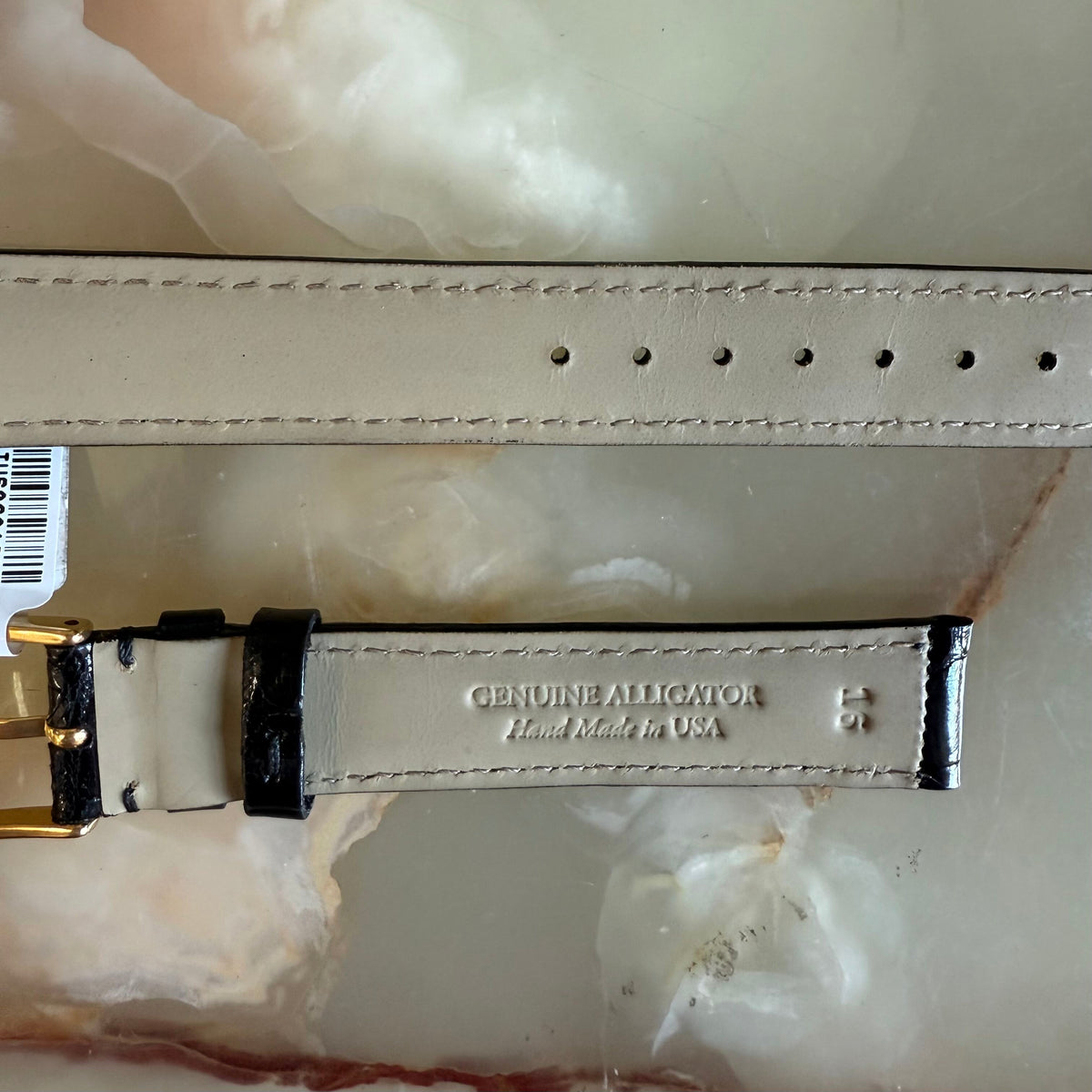 Genuine Alligator Black Watch Strap Band 16mm Padded & Stitched w Buckle