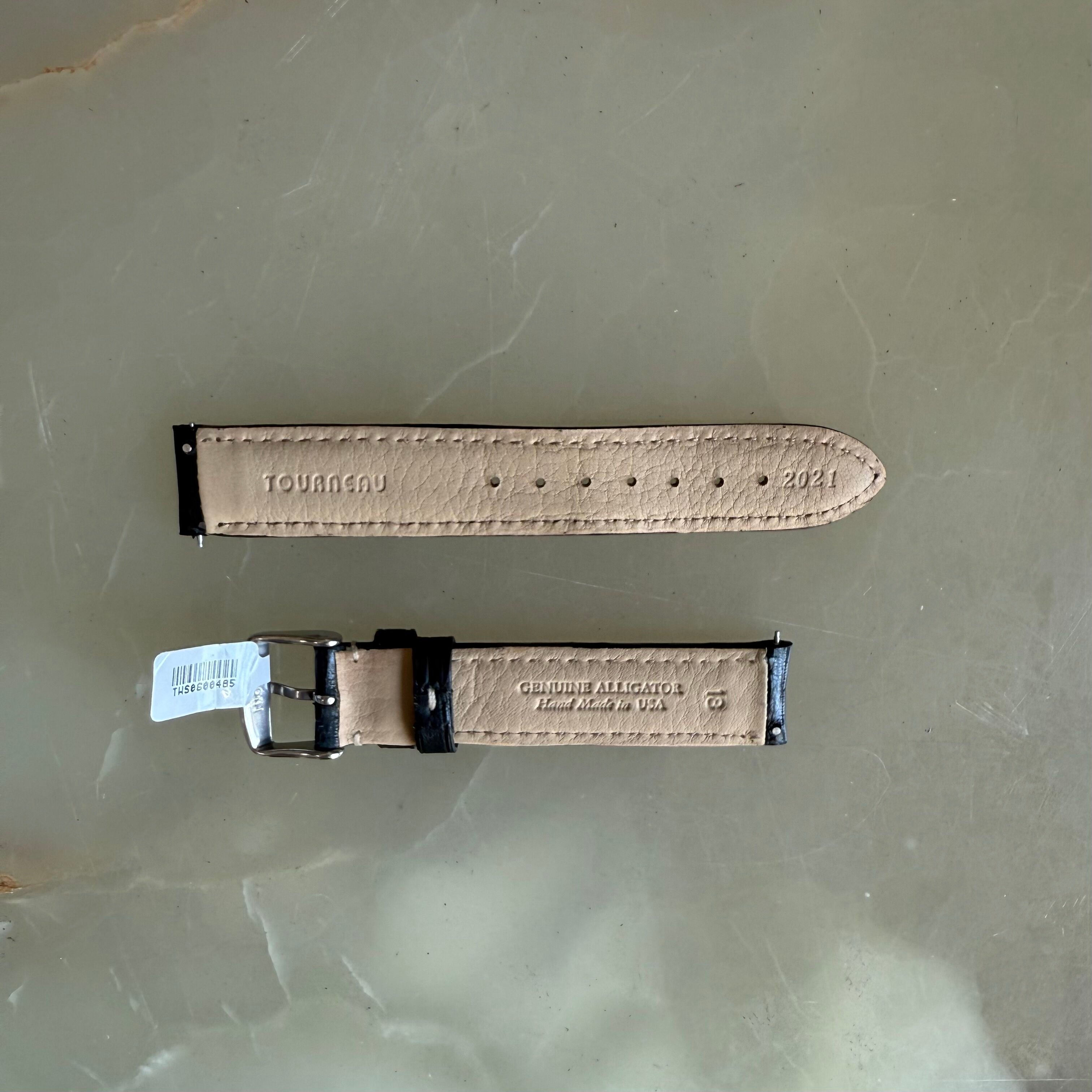 Genuine Alligator Black Watch Strap Band 18mm Padded & Stitched with Buckle