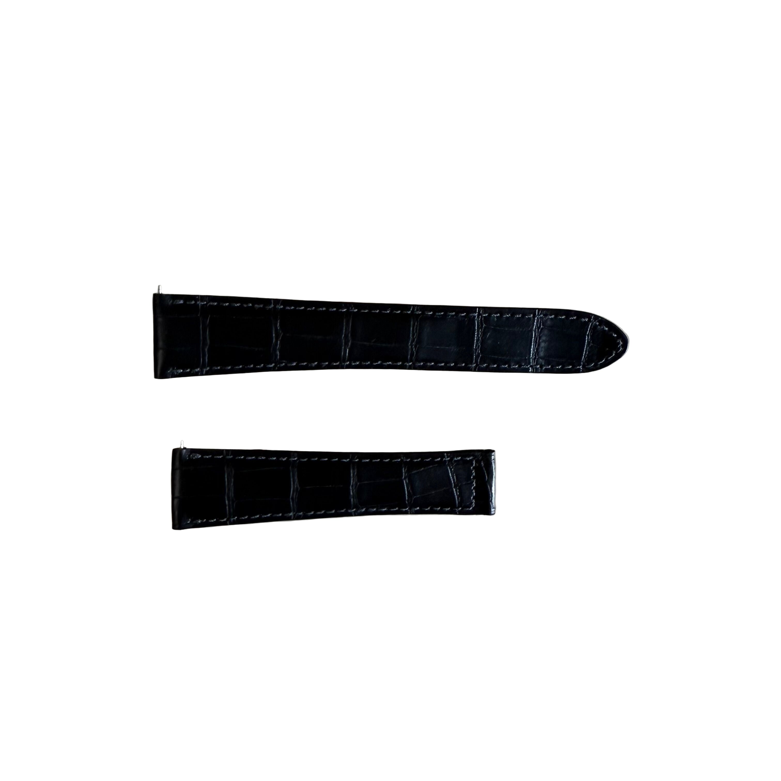 Genuine Alligator Black Watch Strap Band 22mm Padded & Stitched