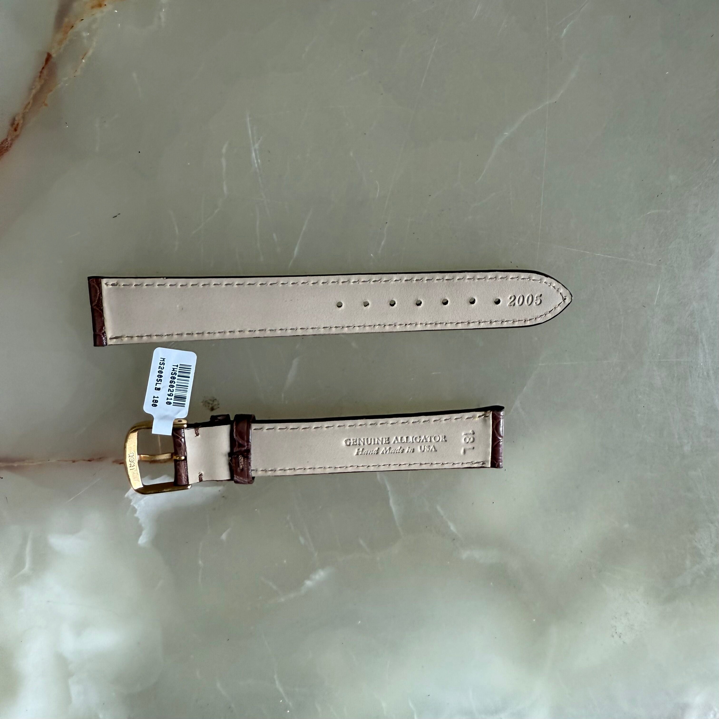 Genuine Alligator Brown Watch Strap Band 18mm Padded & Stitched w Buckle