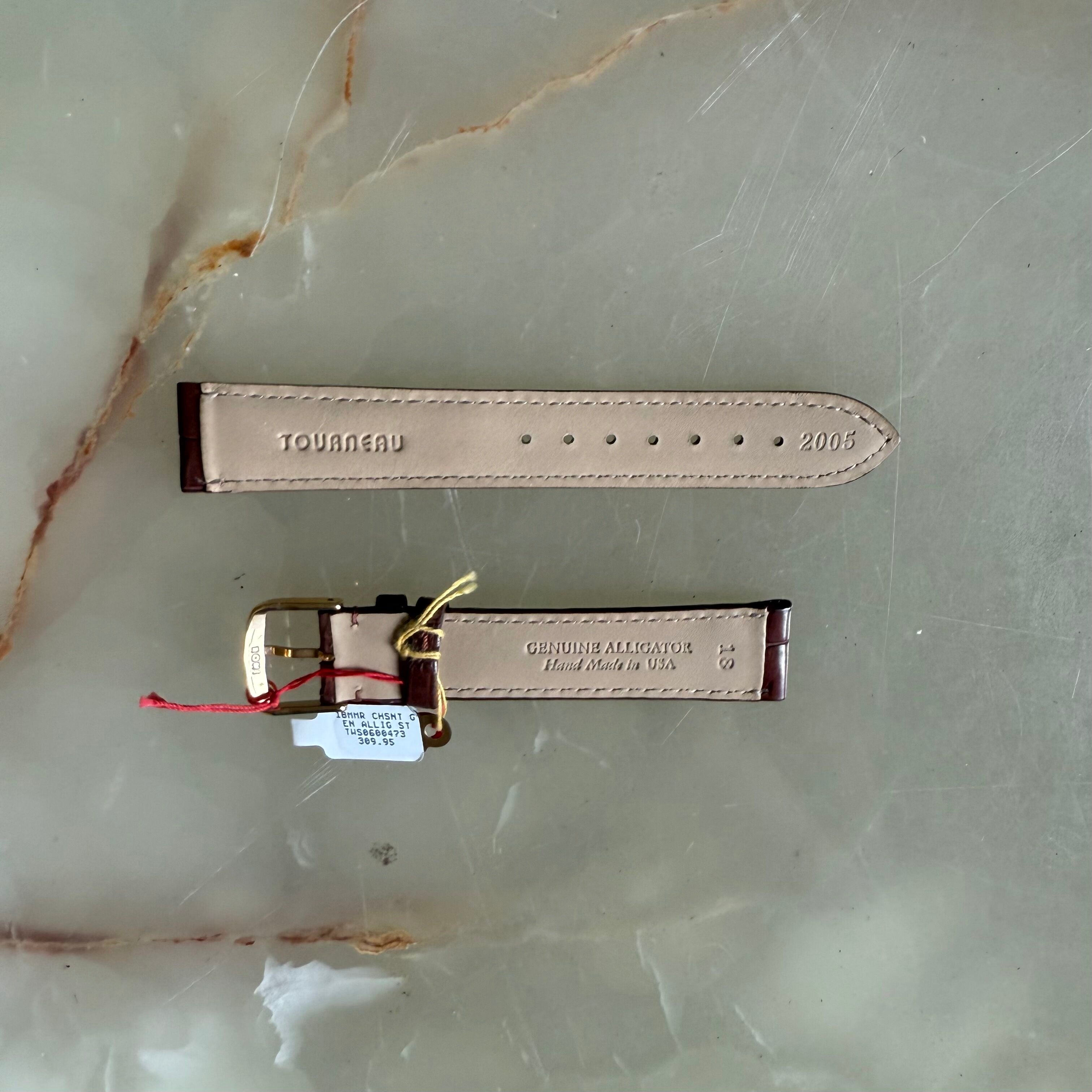 Genuine Alligator Brown Watch Strap Band 18mm Padded & Stitched w Buckle