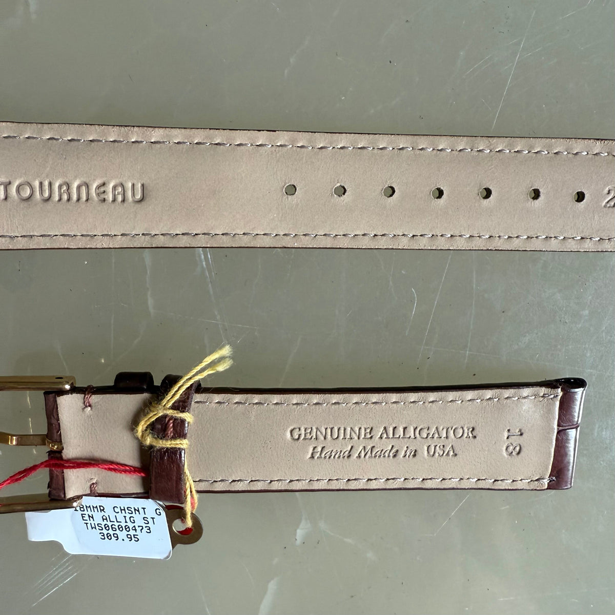 Genuine Alligator Brown Watch Strap Band 18mm Padded & Stitched w Buckle