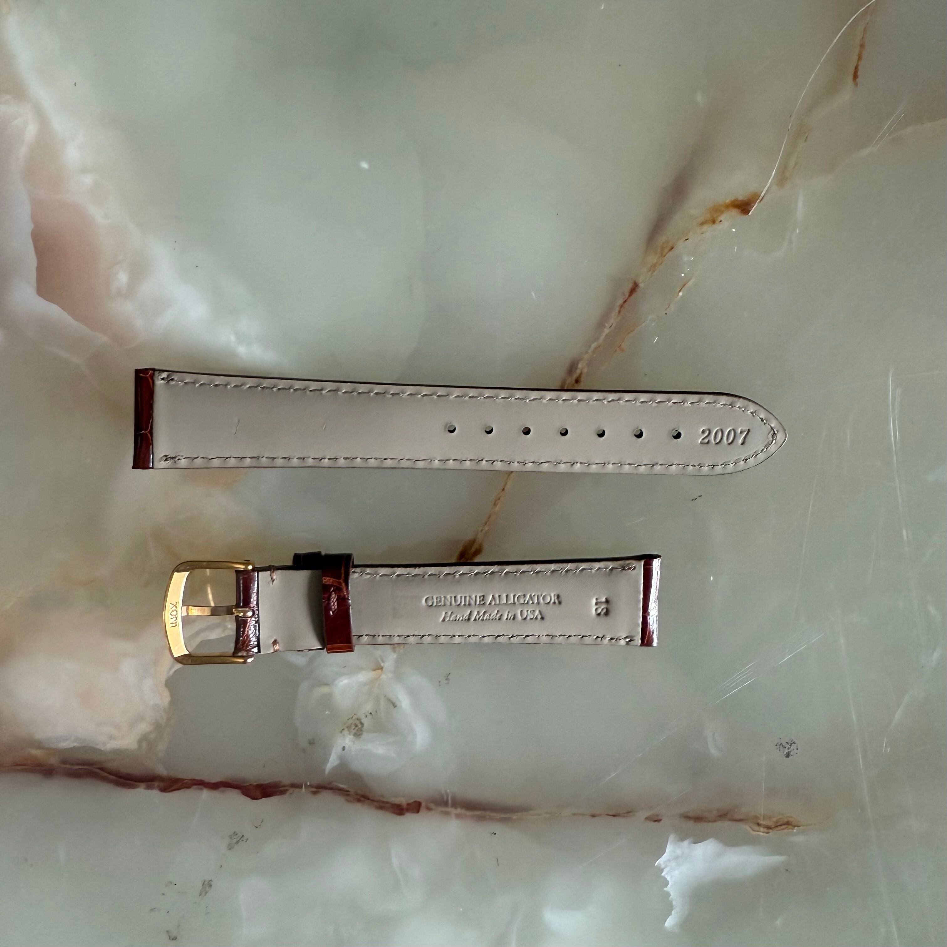 Genuine Alligator Brown Watch Strap Band 18mm Padded & Stitched w Buckle