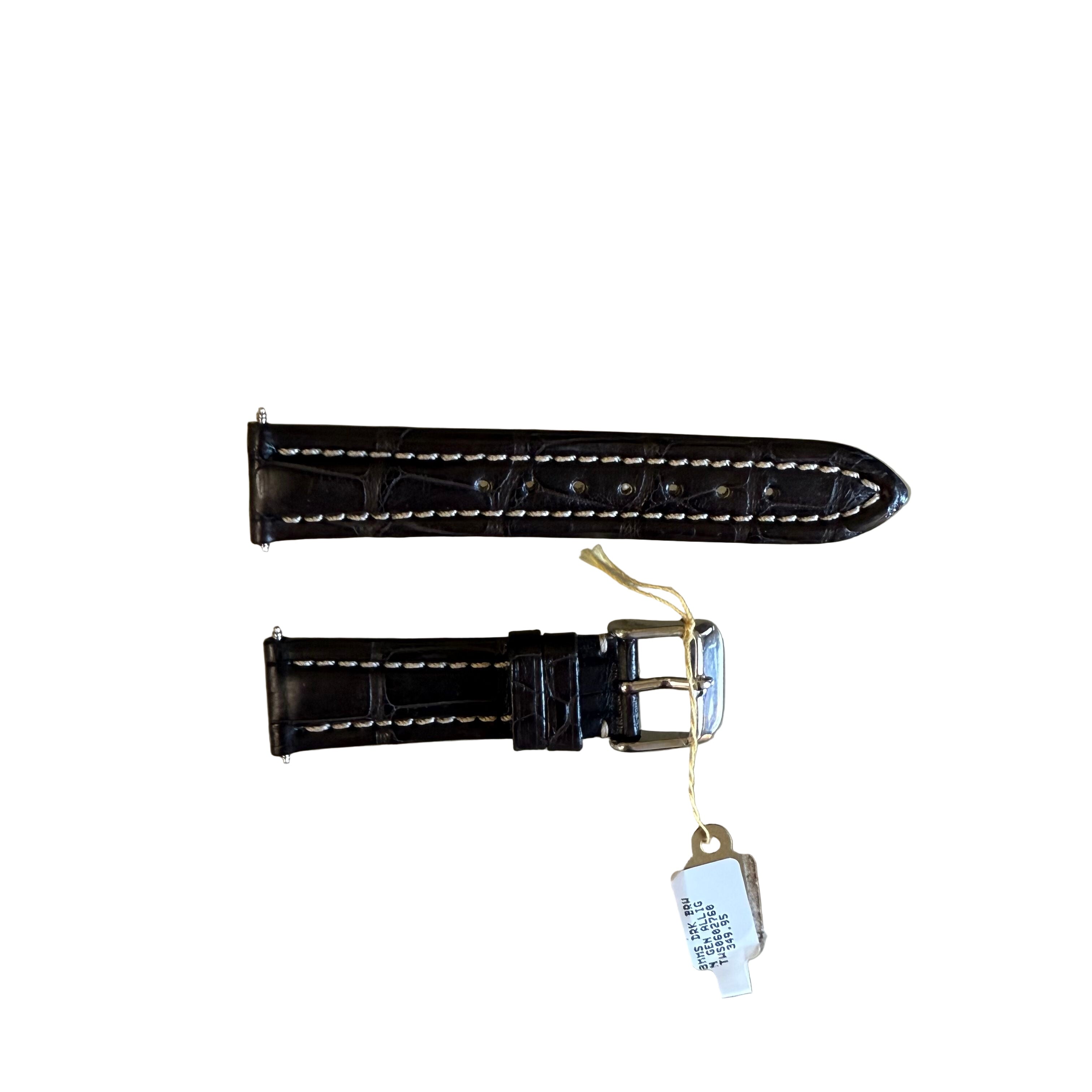 Genuine Alligator Brown Watch Strap Band 18mm Padded & Stitched w Buckle