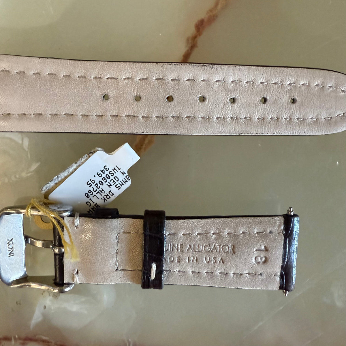 Genuine Alligator Brown Watch Strap Band 18mm Padded & Stitched w Buckle