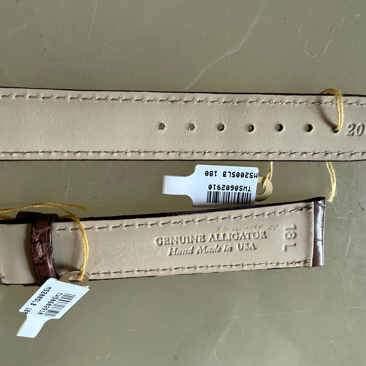 Genuine Alligator Brown Watch Strap Band 18mm Padded & Stitched with Buckle