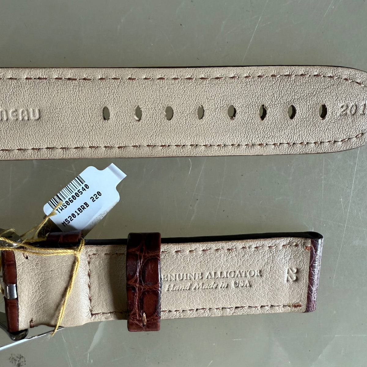 Genuine Alligator Brown Watch Strap Band 22mm Padded & Stitched with Buckle