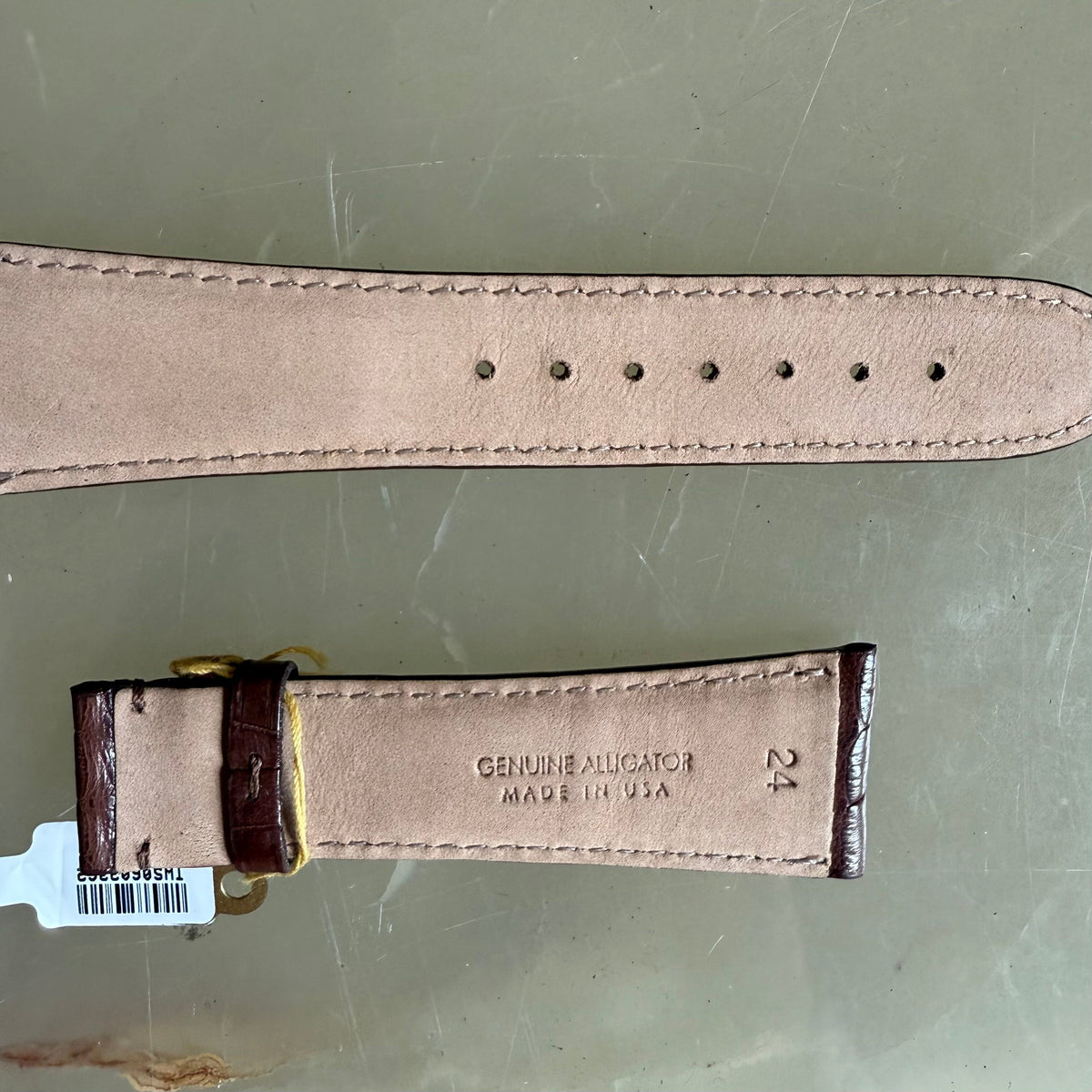 Genuine Alligator Brown Watch Strap Band 24mm Padded & Stitched