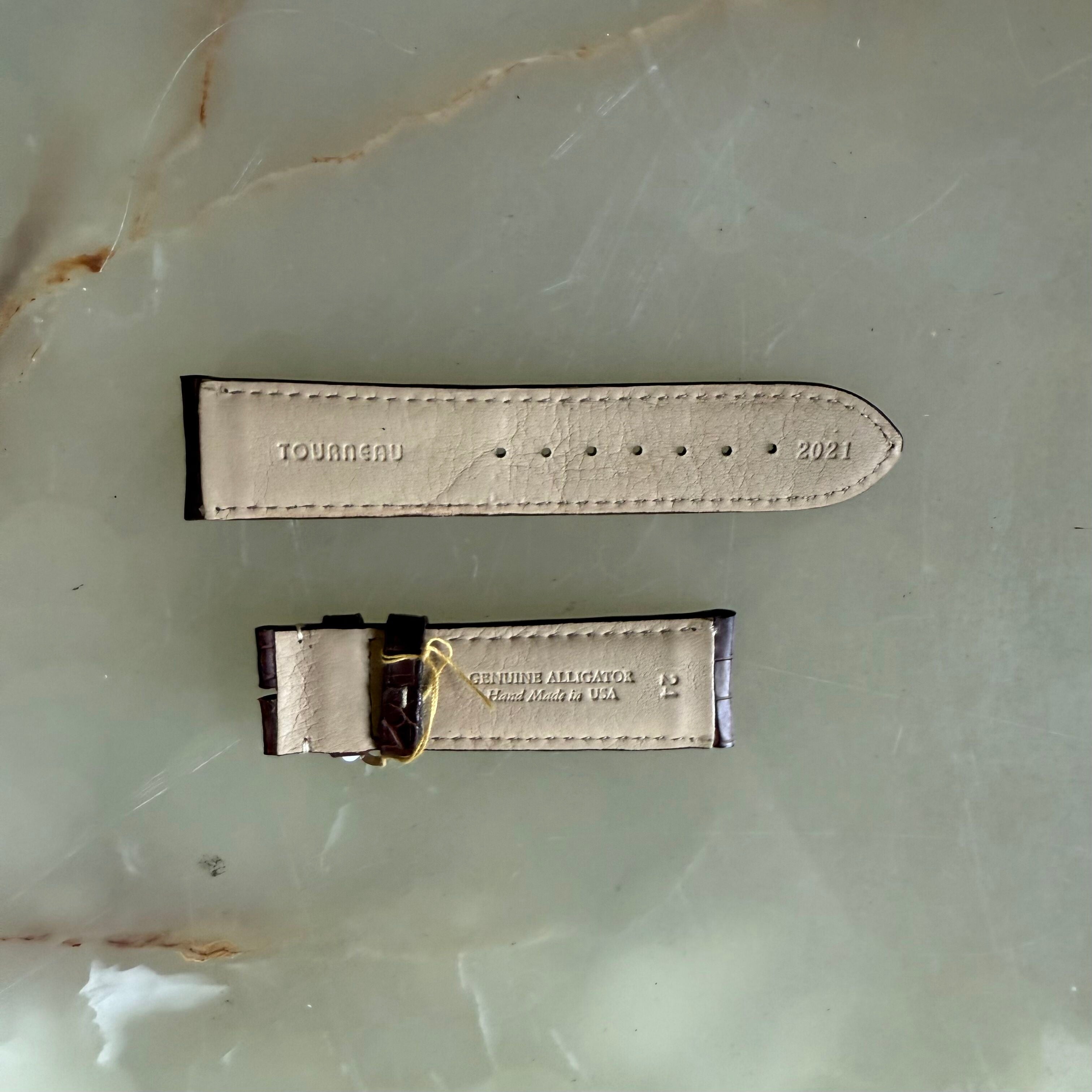 Genuine Alligator Brown Watch Strap Band 24mm Padded & Stitched