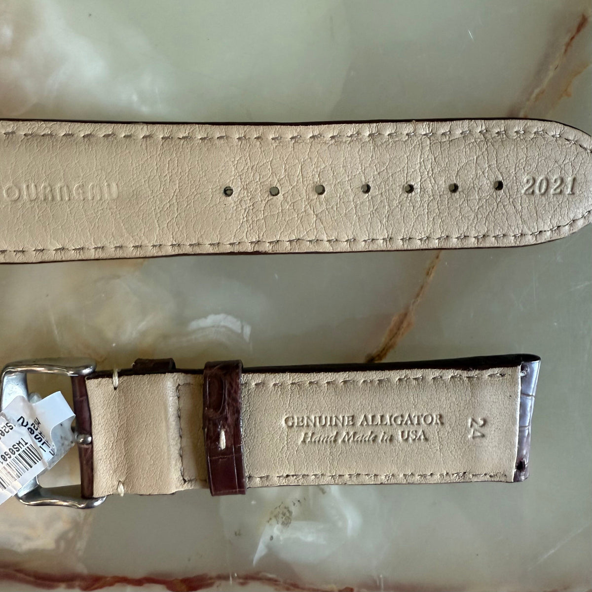 Genuine Alligator Brown Watch Strap Band 24mm Padded & Stitched w Buckle
