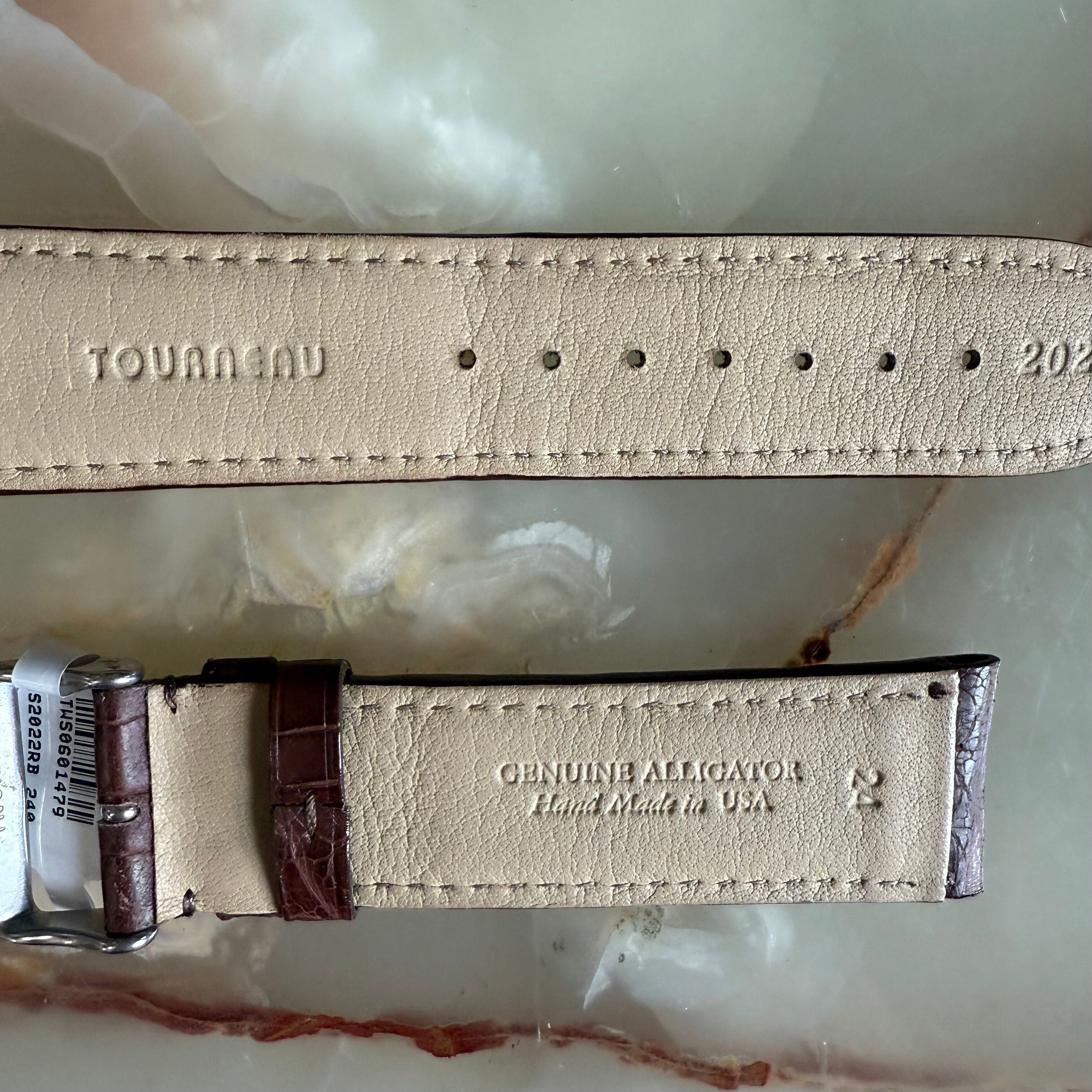 Genuine Alligator Brown Watch Strap Band 24mm Padded & Stitched w Buckle