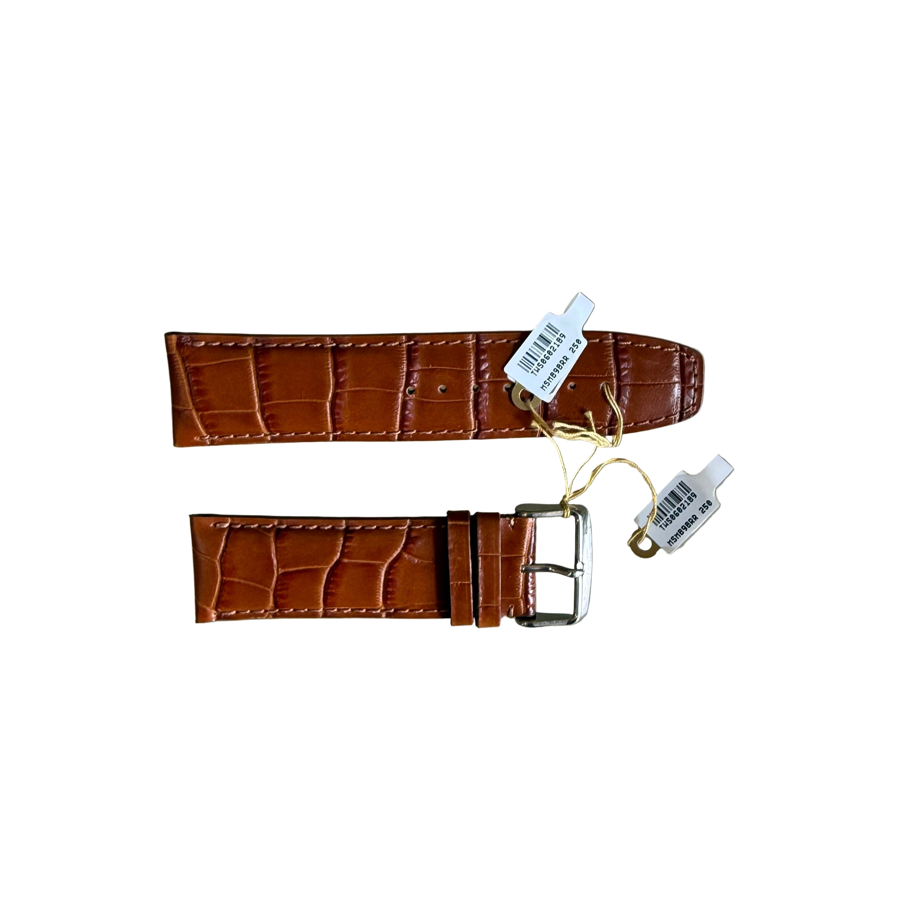 Genuine Alligator Brown Watch Strap Band 25mm Padded & Stitched with Buckle
