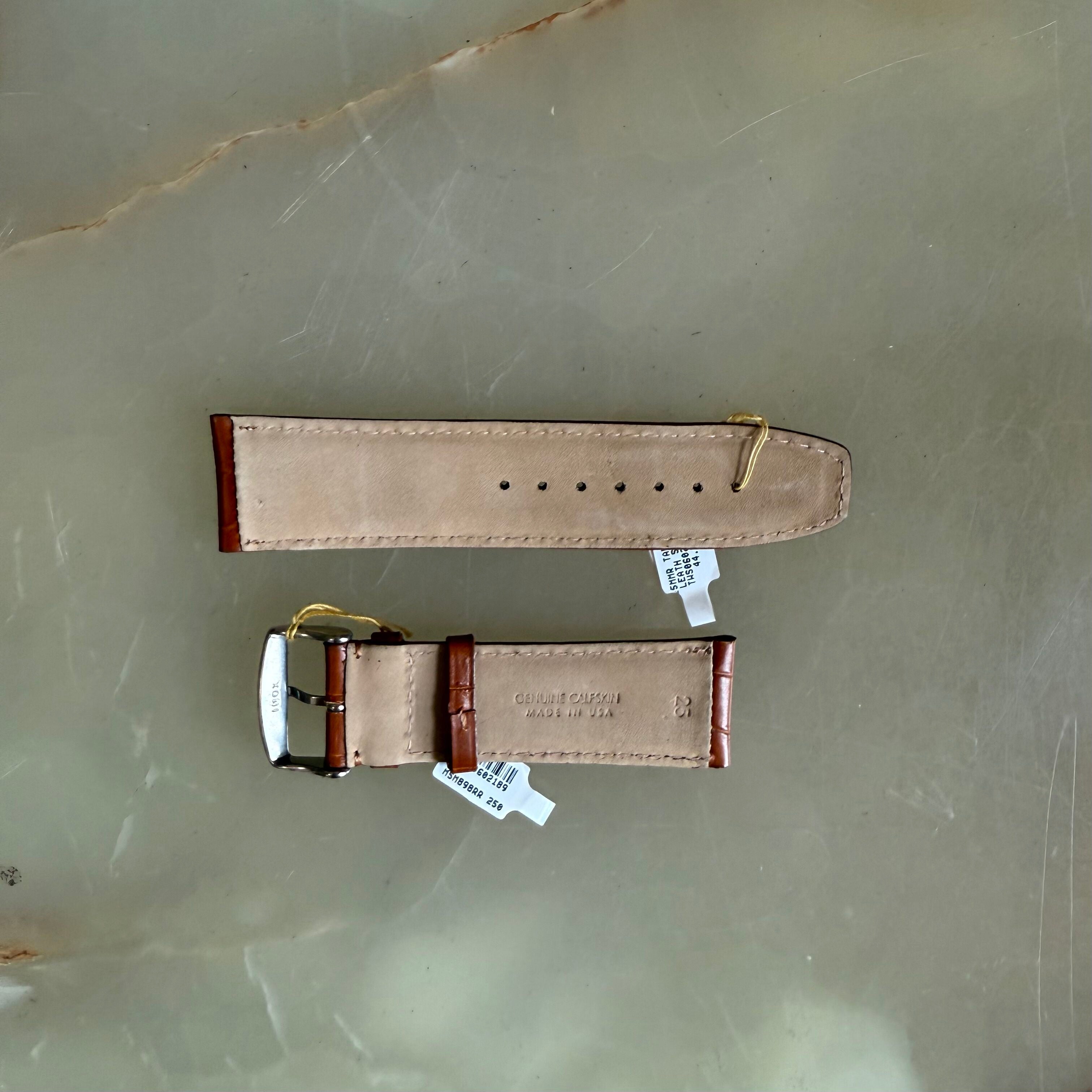Genuine Alligator Brown Watch Strap Band 25mm Padded & Stitched with Buckle
