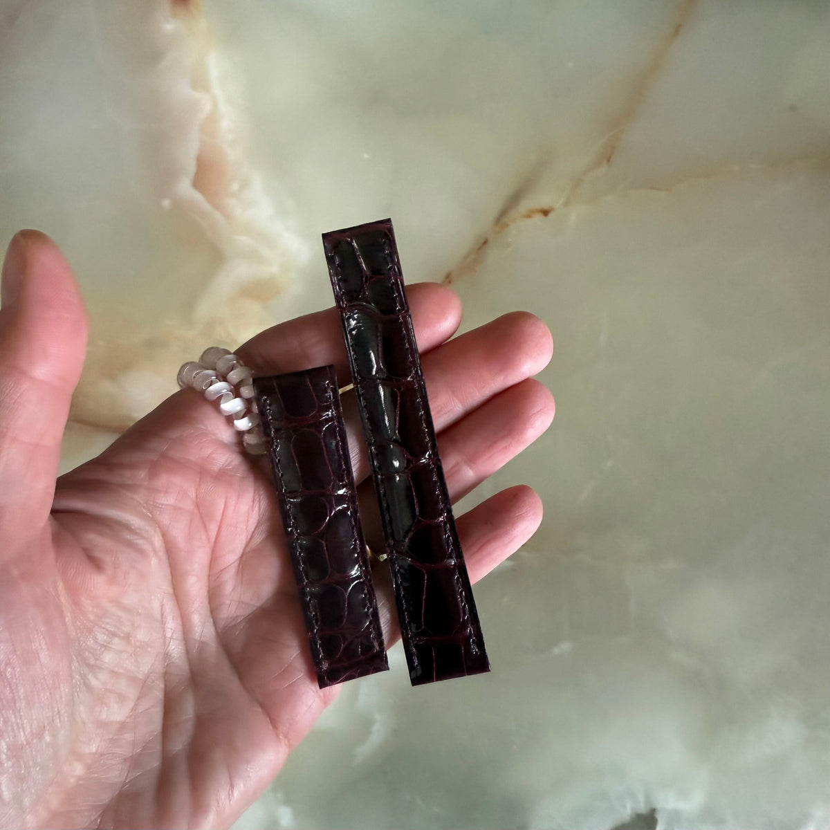 Genuine Alligator Burgundy Watch Strap Band 18mm Padded & Stitched