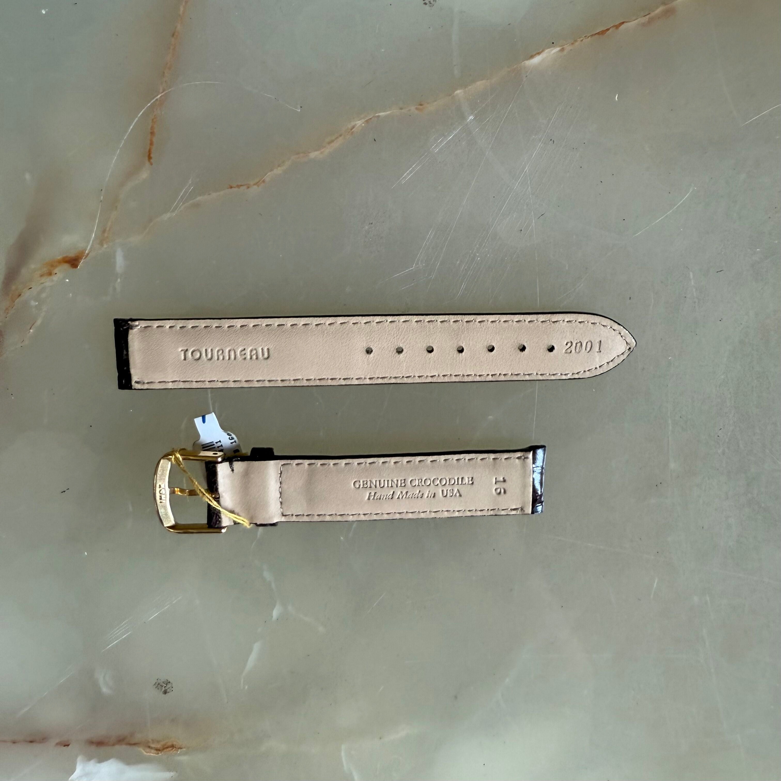 Genuine Crocodile Brown Watch Strap Band 16mm with Buckle