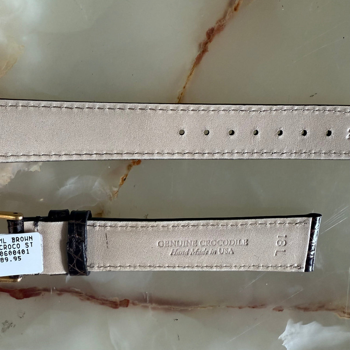 Genuine Crocodile Brown Watch Strap Band 18mm Padded & Stitched w Buckle