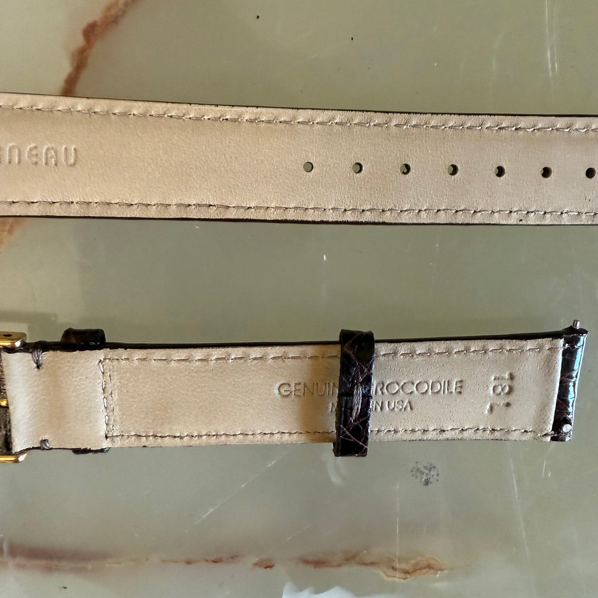 Genuine Crocodile Brown Watch Strap Band 18mm Padded & Stitched w Buckle