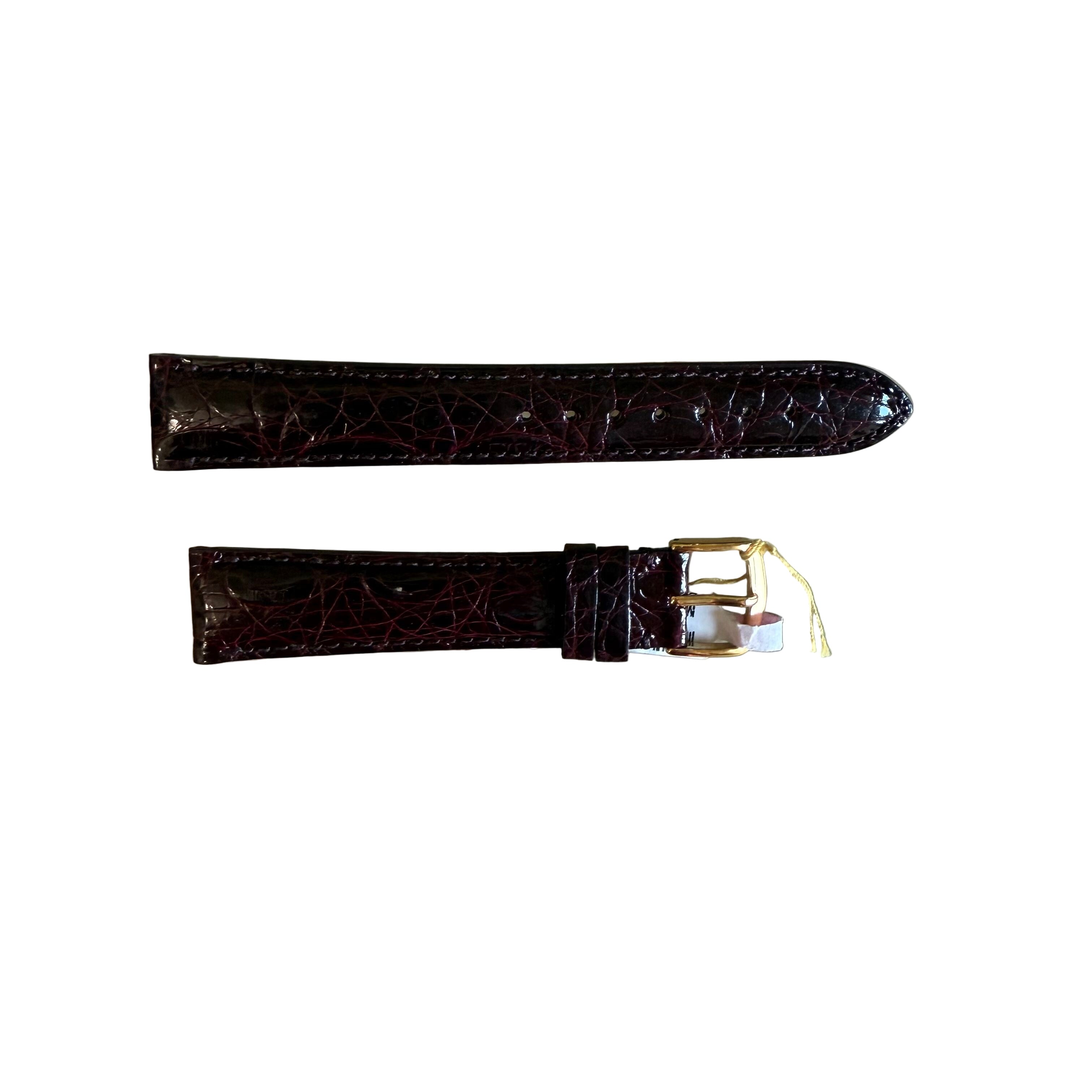 Genuine Crocodile Burgundy Watch Strap Band 18mm Padded & Stitched w Buckle