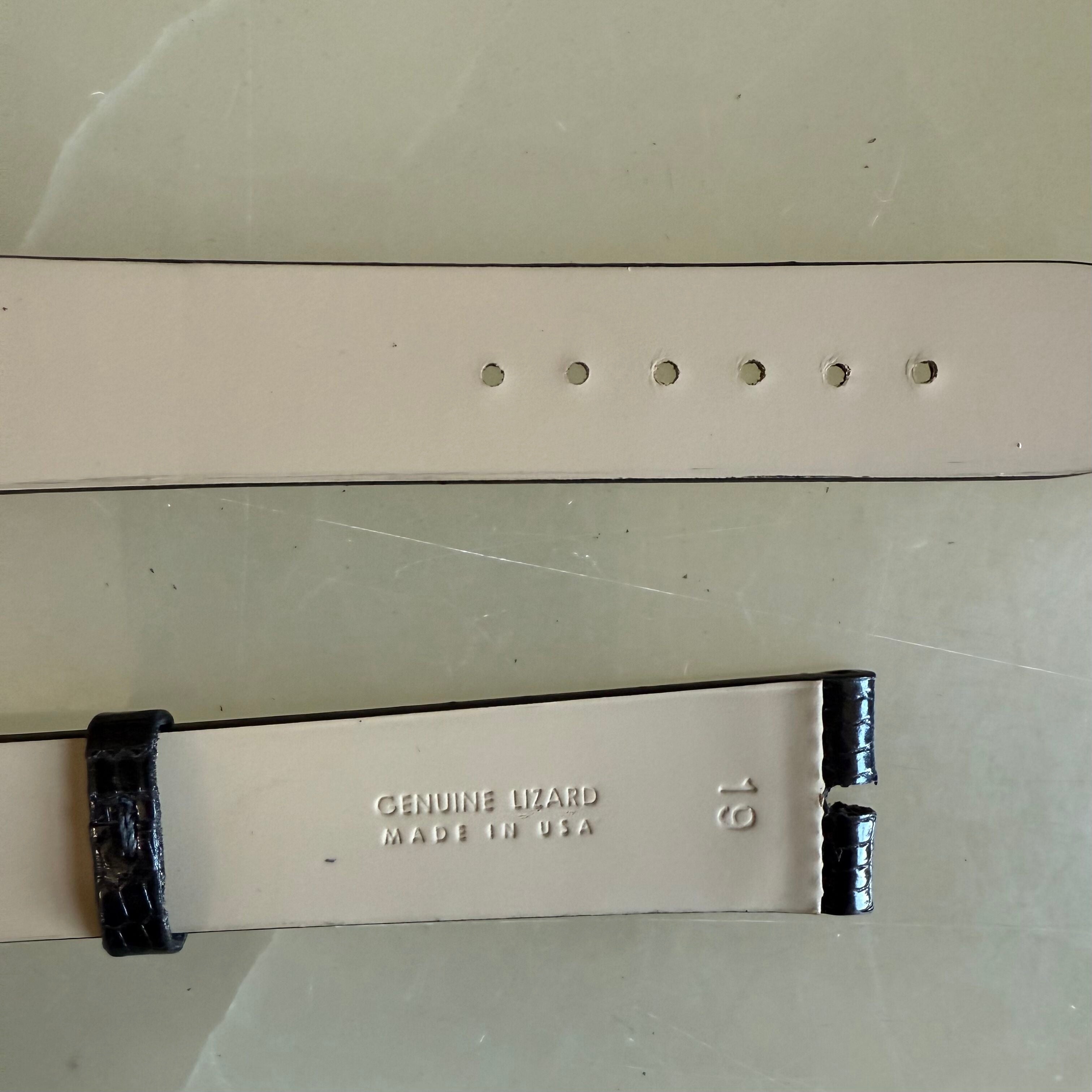 Genuine Lizard Black Watch Strap Band 19mm with Buckle