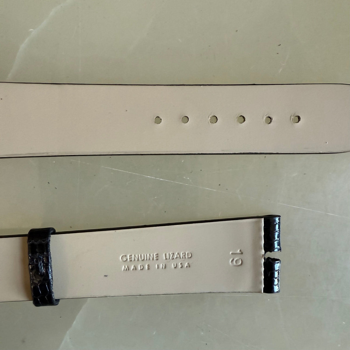 Genuine Lizard Black Watch Strap Band 19mm with Buckle
