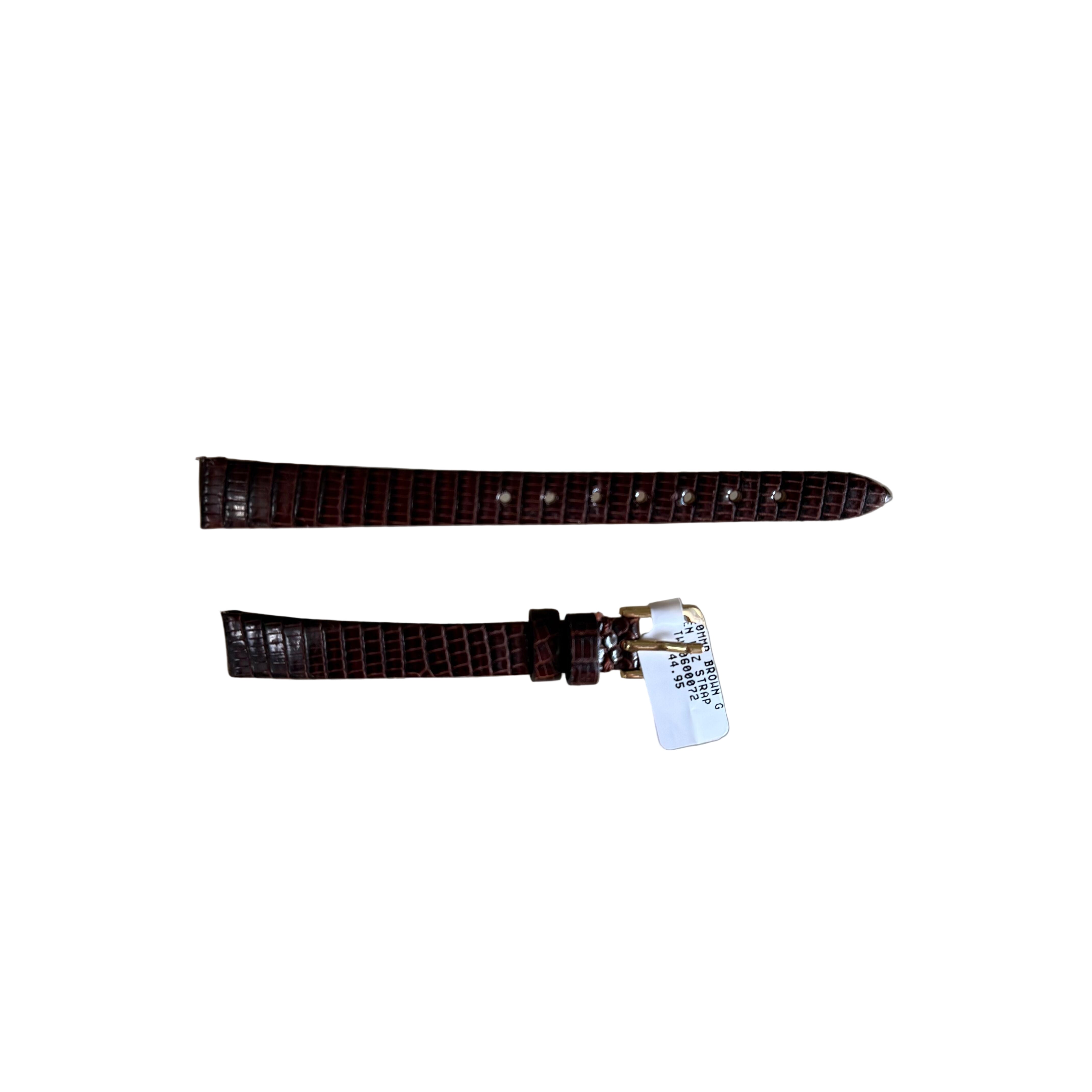 Genuine Lizard Brown Watch Strap Band 10mm Padded & Stitched w Buckle