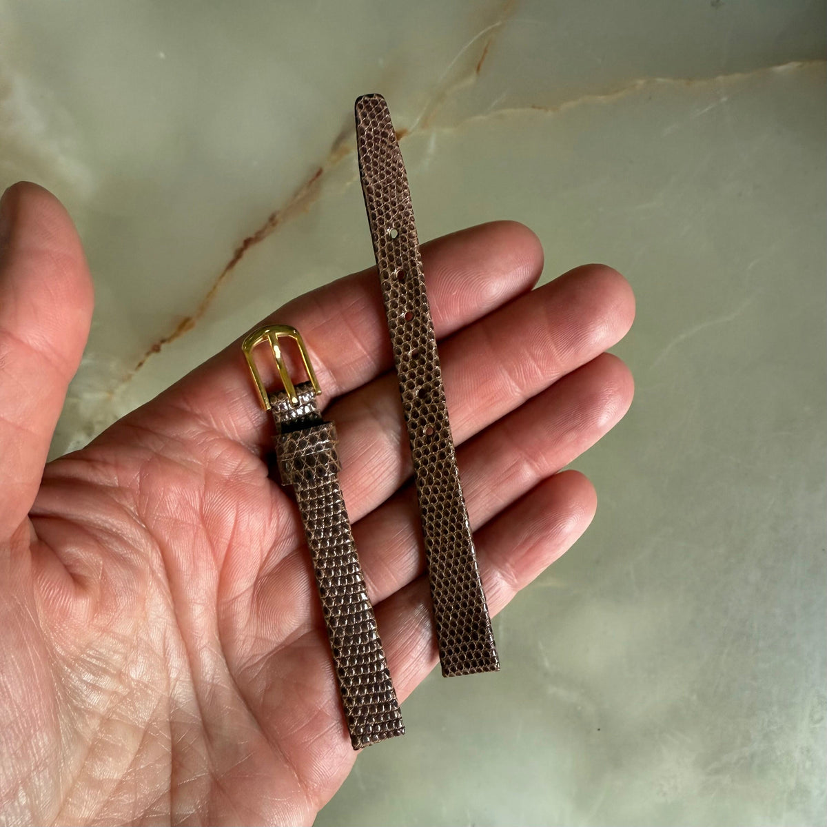 Genuine Lizard Brown Watch Strap Band 10mm w Buckle