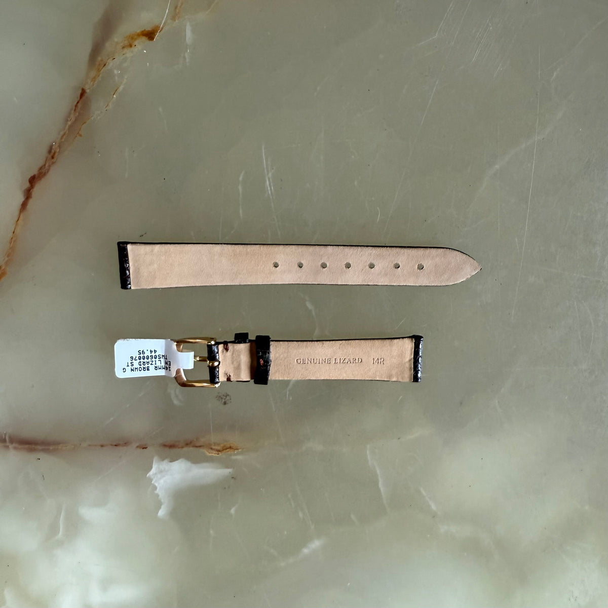 Genuine Lizard Brown Watch Strap Band 14mm with Buckle