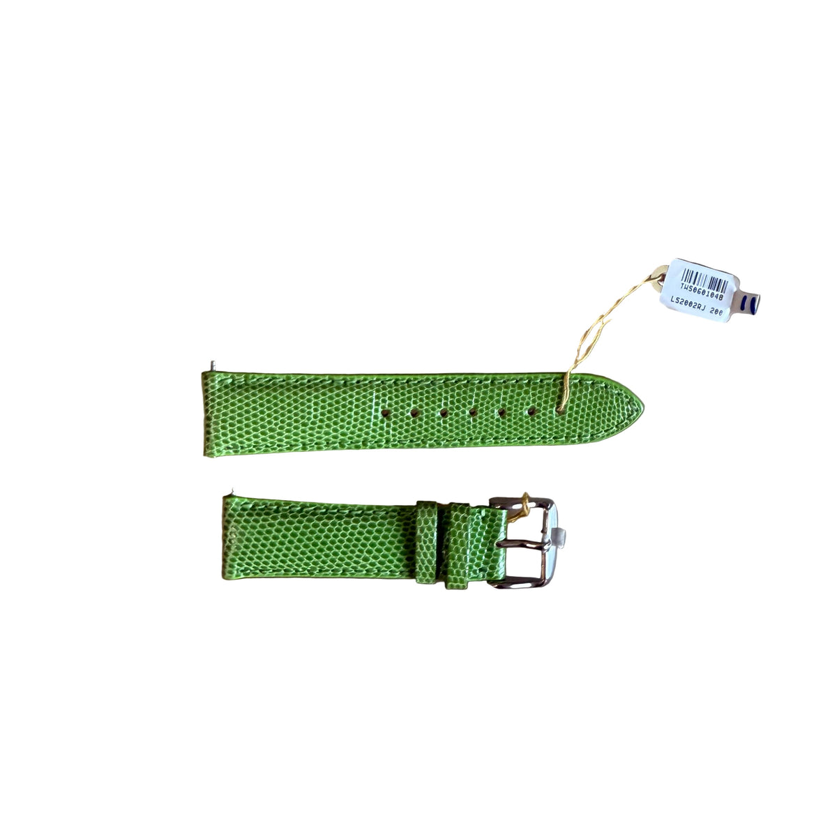 Genuine Lizard Green Watch Strap Band 20mm Padded & Stitched w Buckle