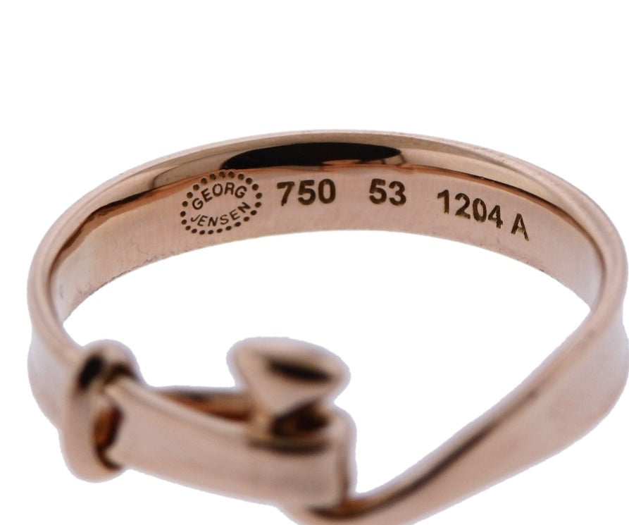 Georg Jensen Torun 18k Rose Gold Hook Ring