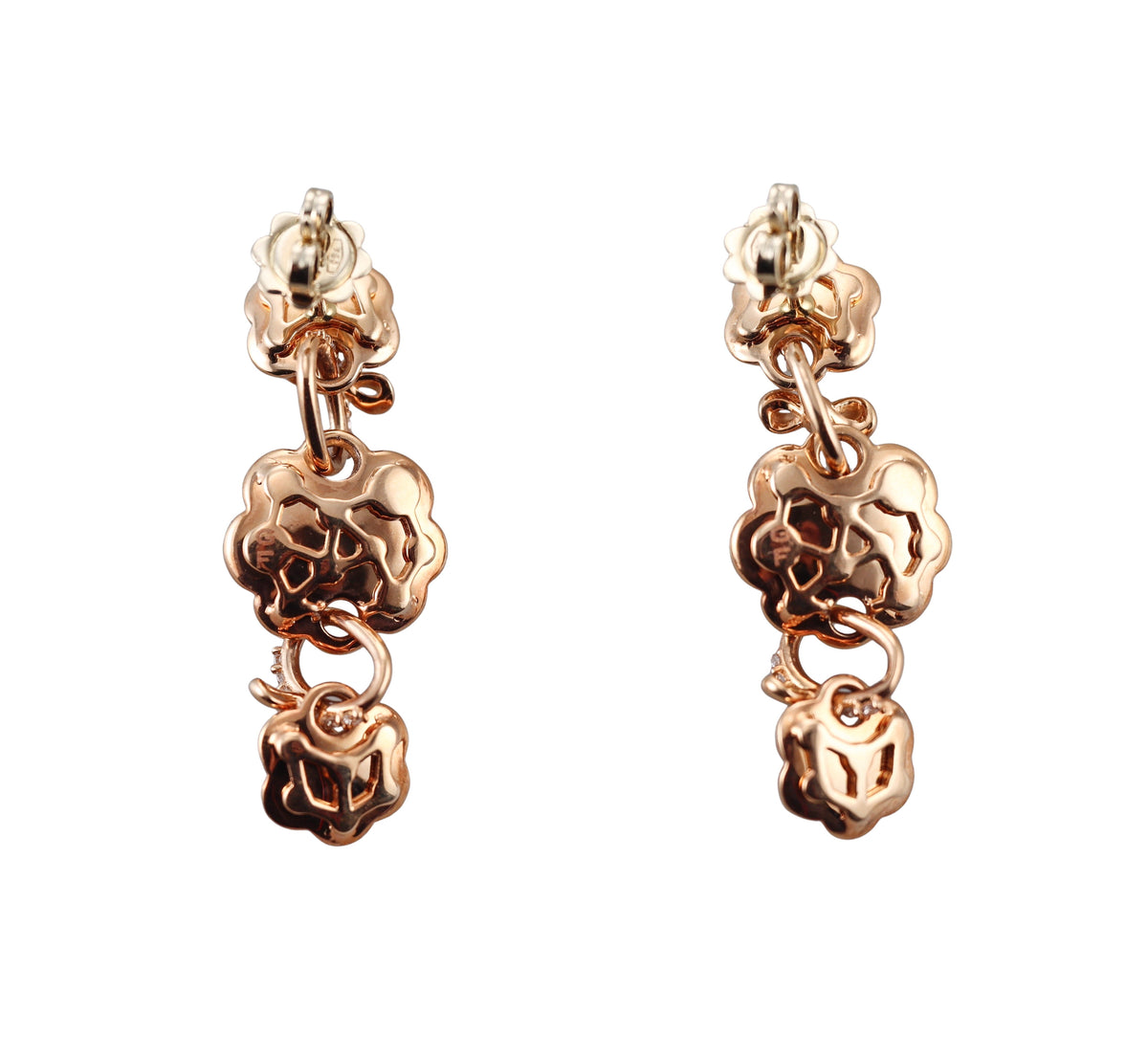 Giovanni Ferraris 18k Rose Gold 4.52ctw White Sapphire Drop Earrings