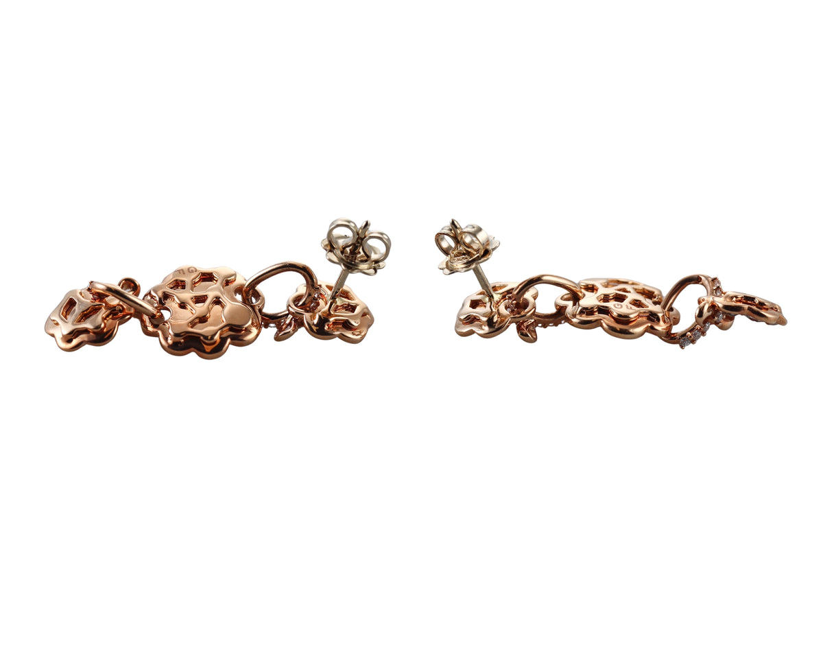 Giovanni Ferraris 18k Rose Gold 4.52ctw White Sapphire Drop Earrings