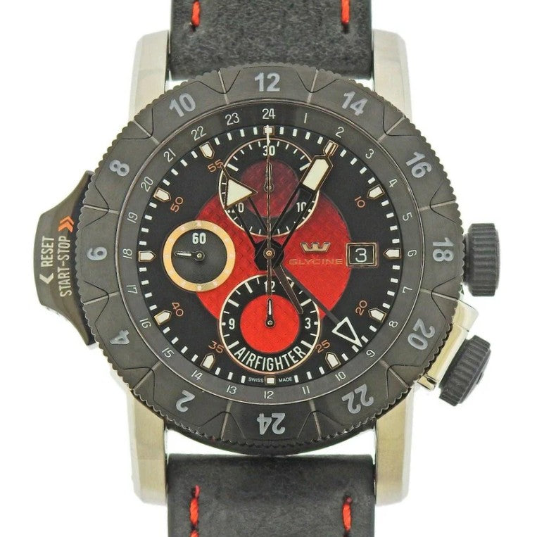 Glycine Airman Airfighter Automatic GMT Chronograph Watch 3921.16.LB96B