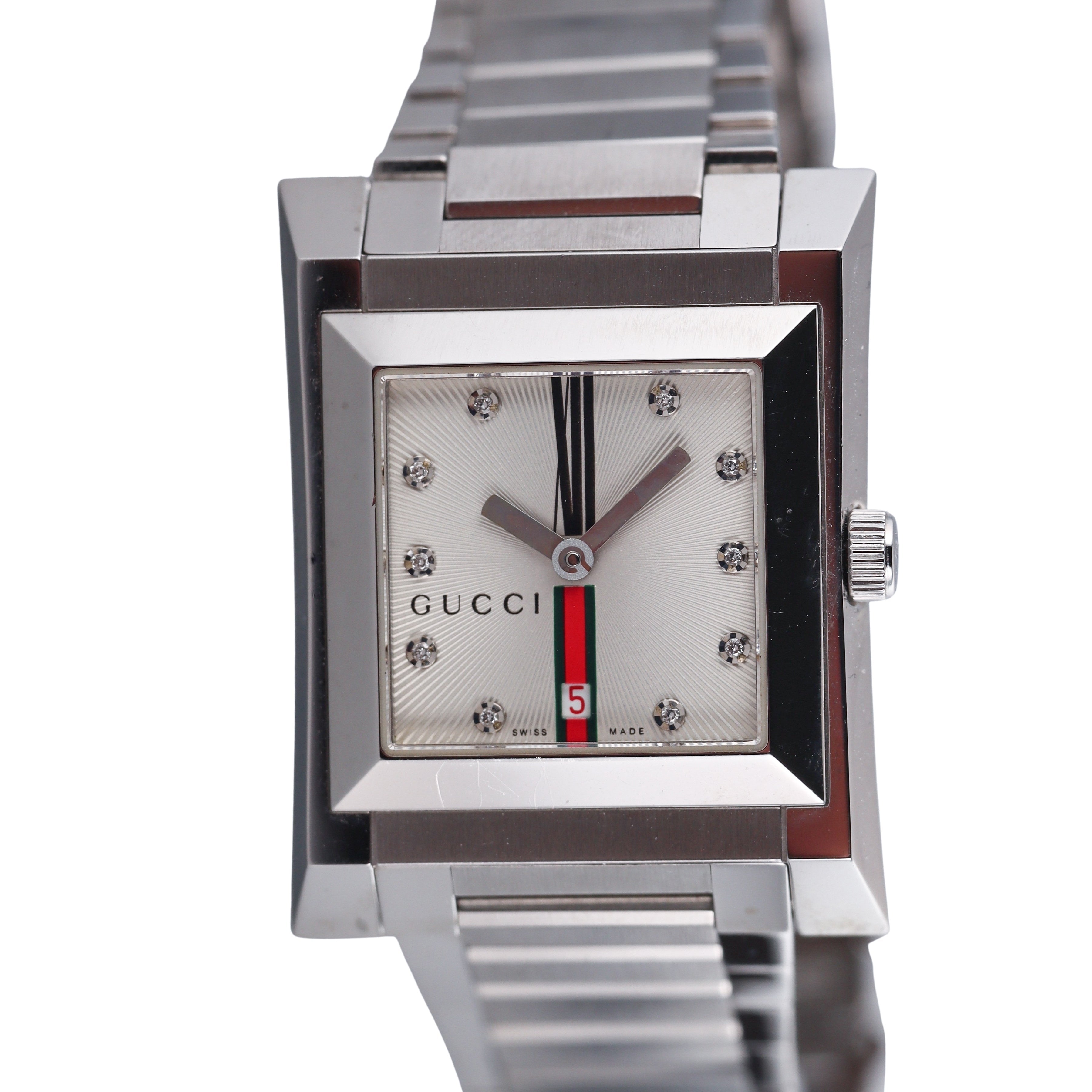 Gucci Guccio Diamond Stainless Steel Watch YA111403