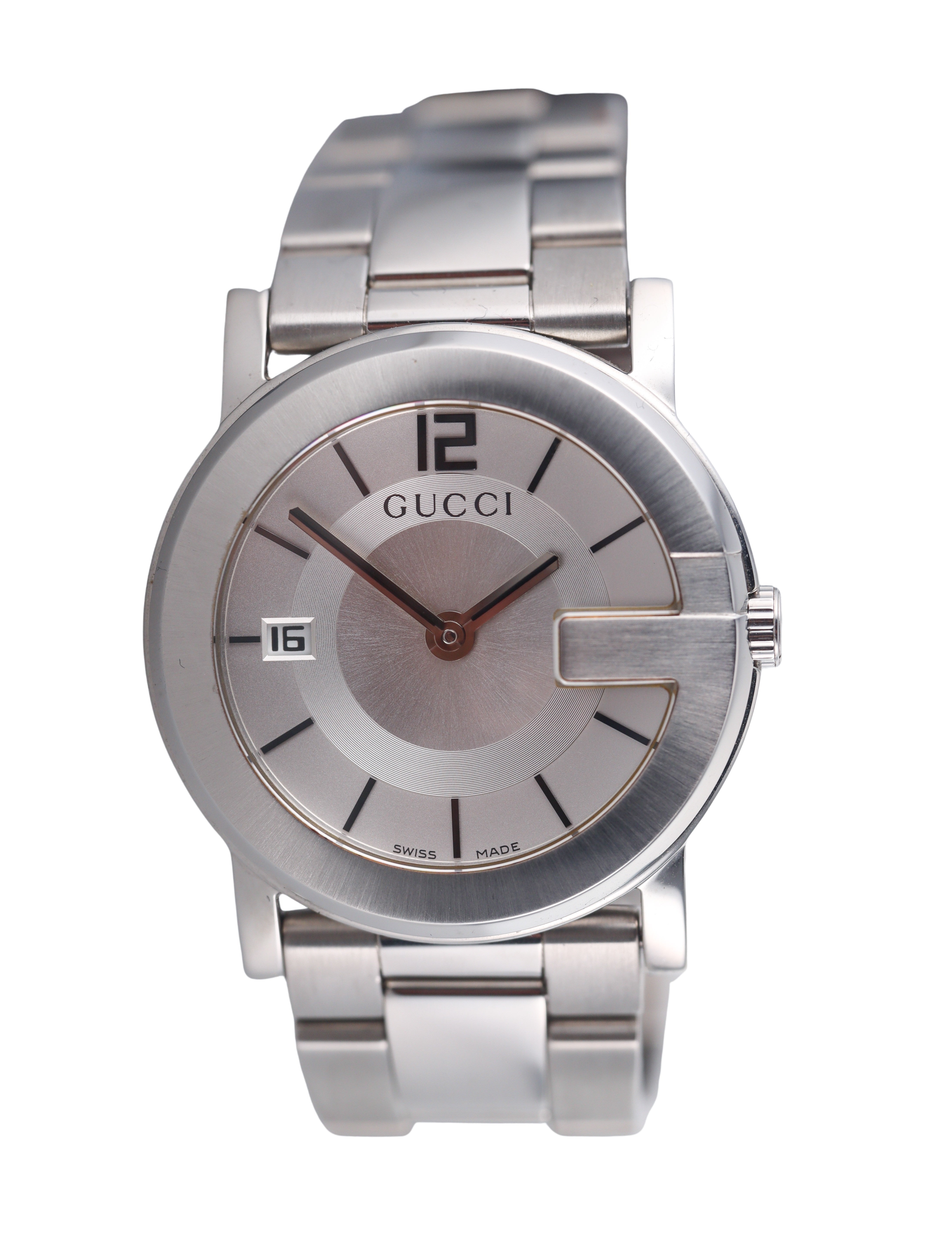 Gucci 101 G-Round Day Date 38mm Quartz Watch YA101306
