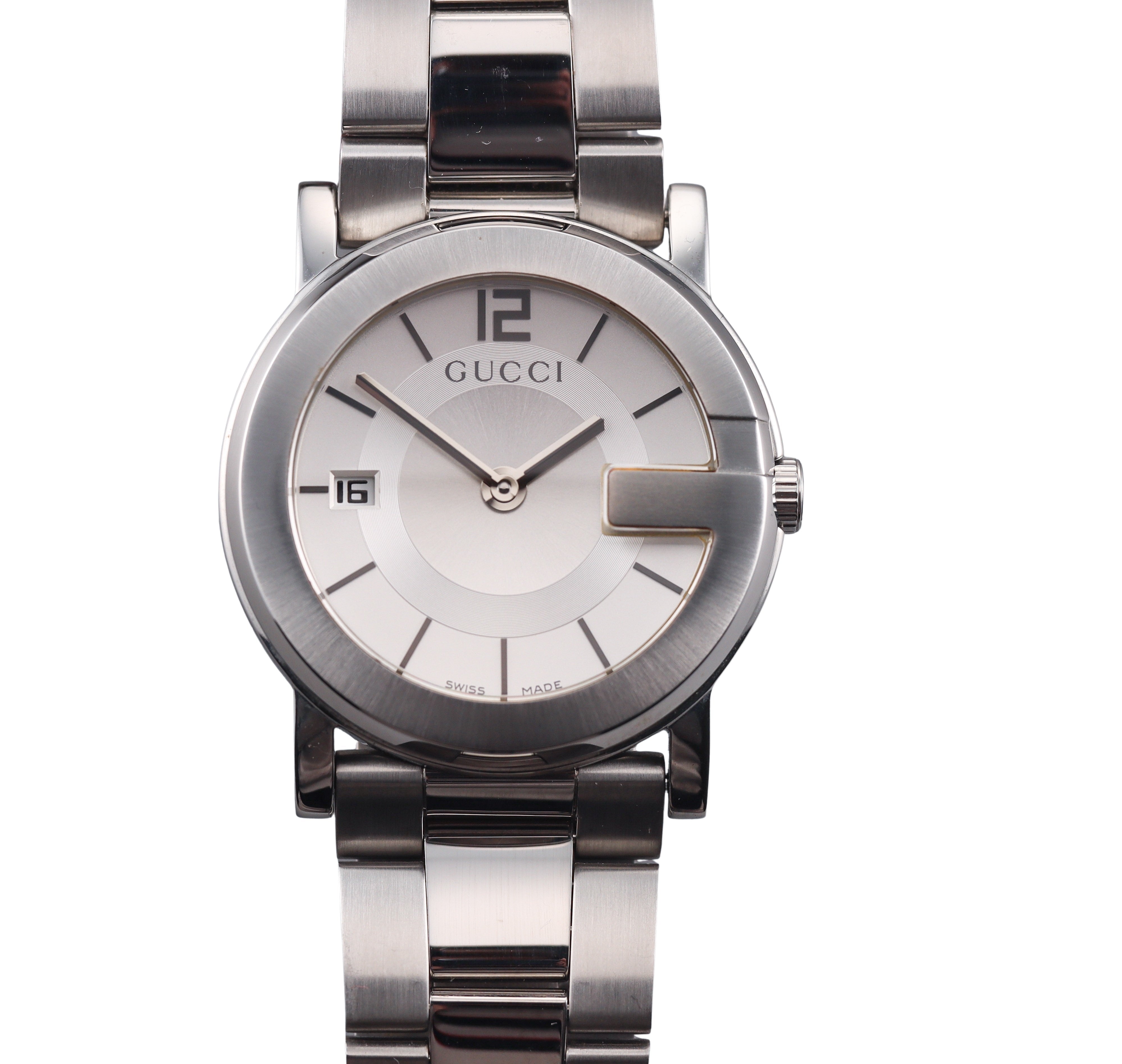 Gucci 101 G-Round Day Date 38mm Quartz Watch YA101306