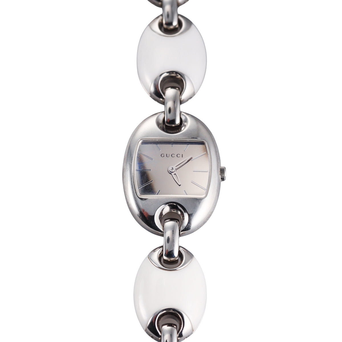 Gucci Marina Chain White Ceramic Steel Ladies Watch YA121515