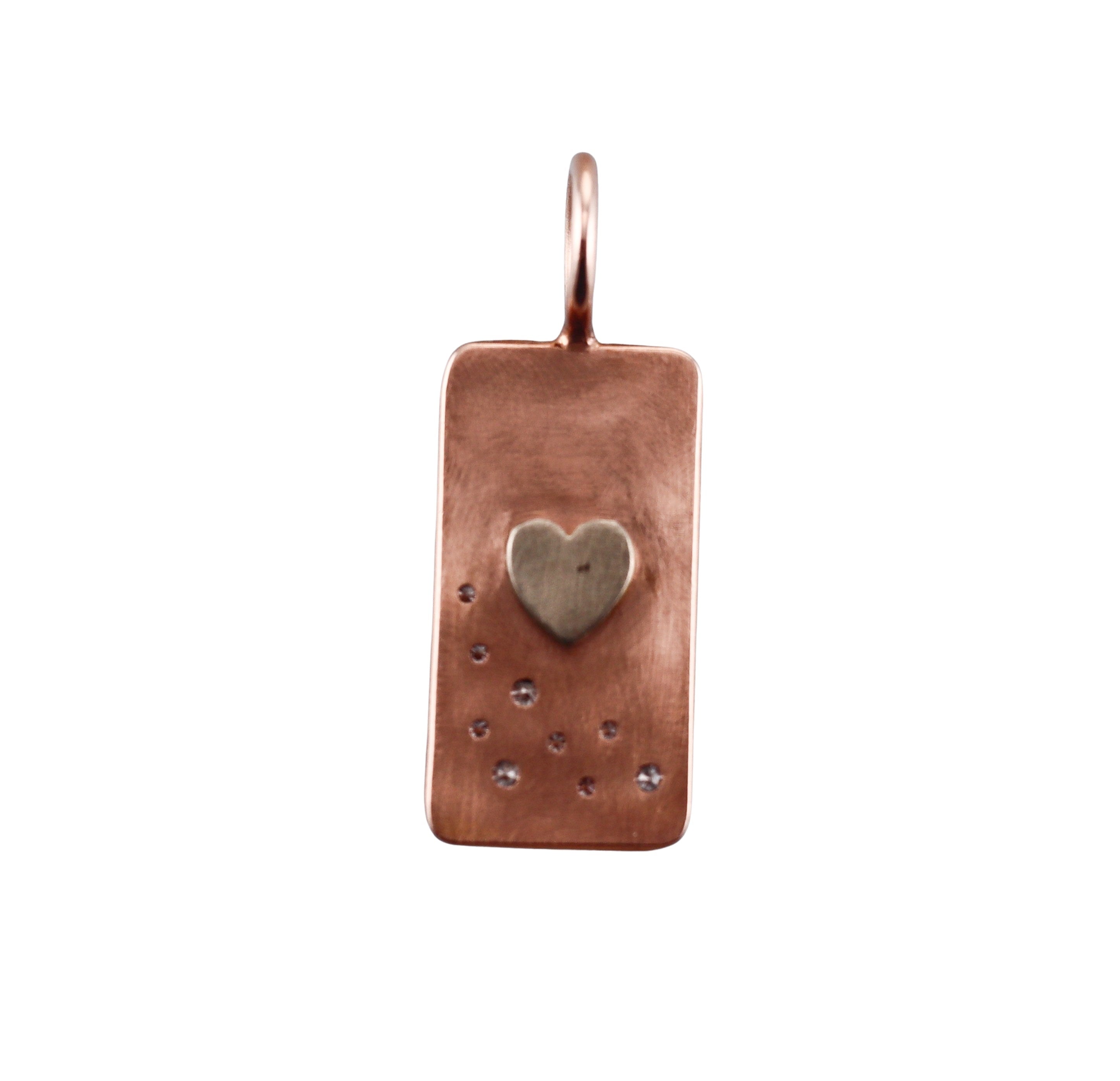 Heather Moore 14k Diamond You & Me ID Tag Pendant